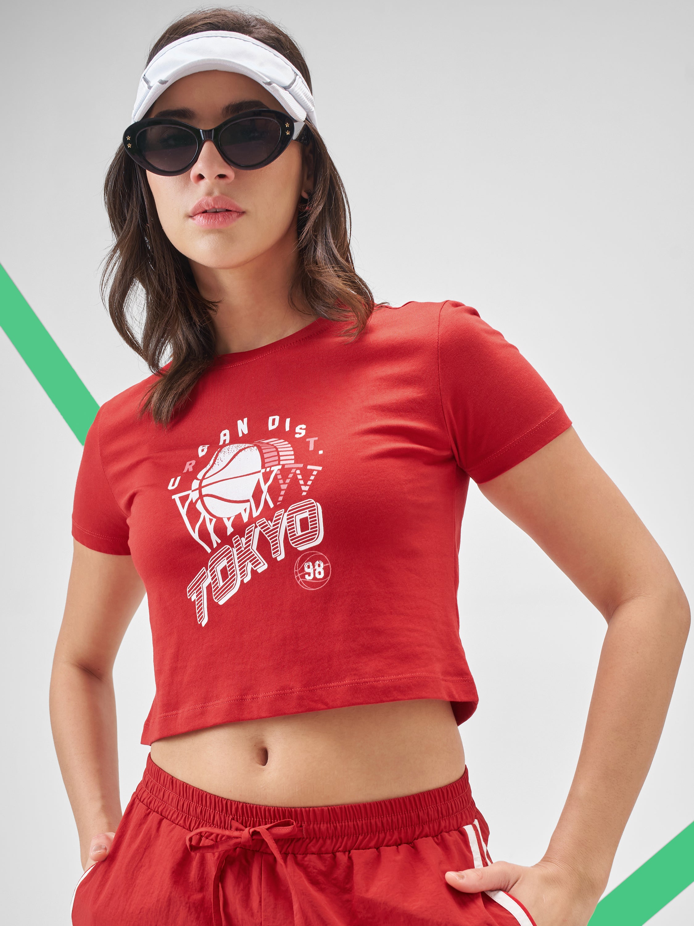 Street By Tokyo Talkies Women Red Printed Round Neck T-Shirt - Red - Image 1