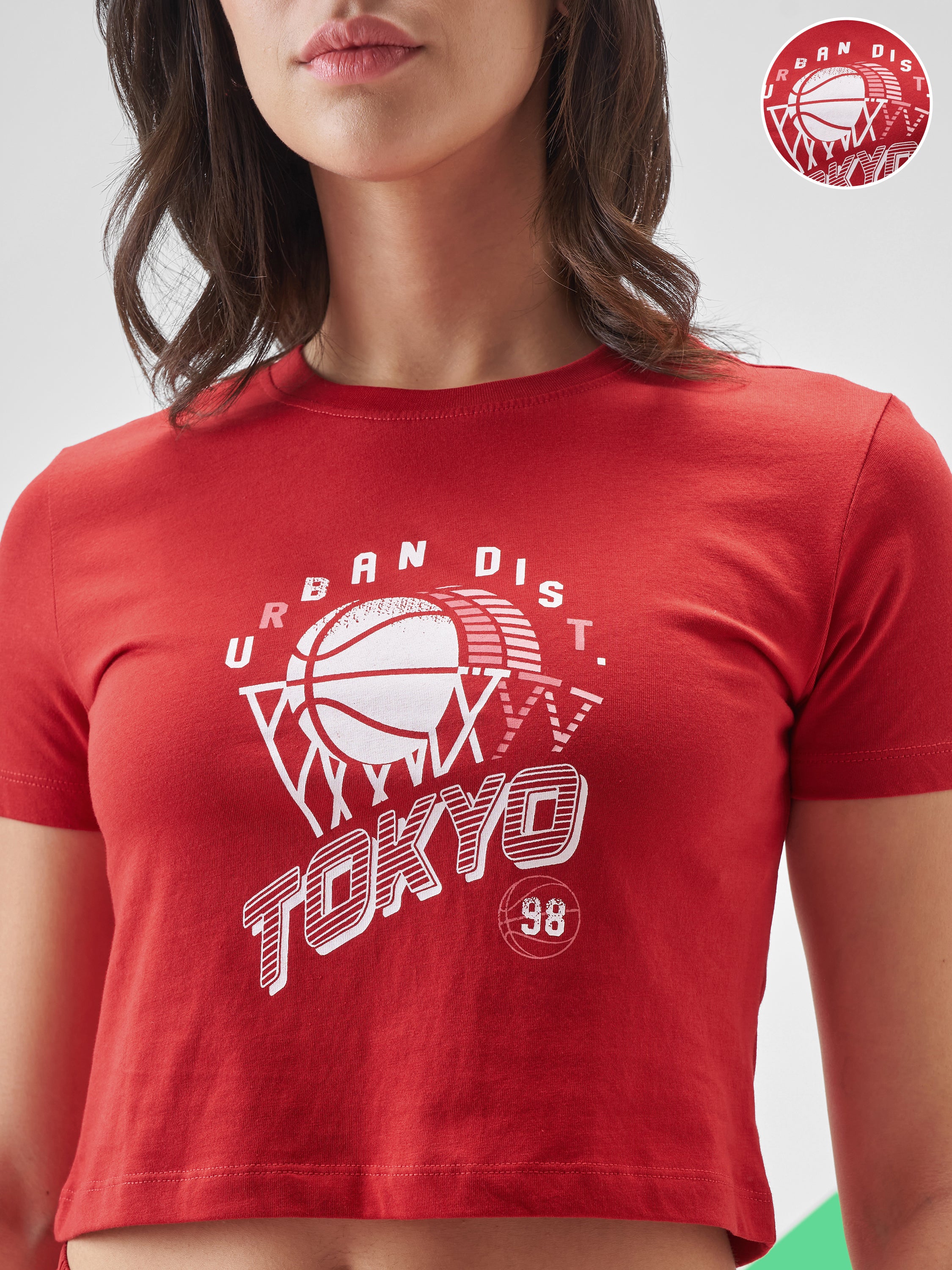 Street By Tokyo Talkies Women Red Printed Round Neck T-Shirt - Red - Image 5