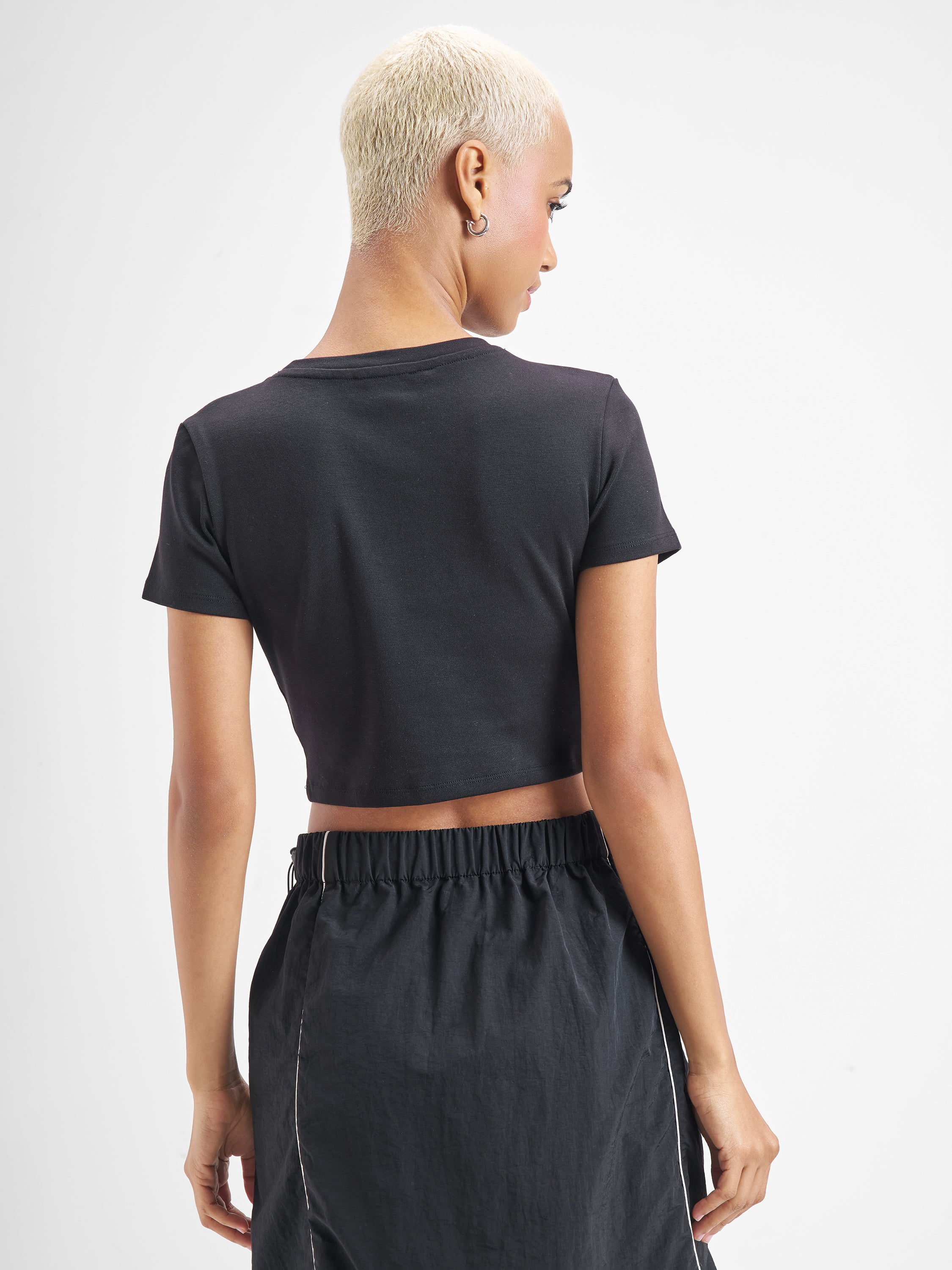 Street By Tokyo Talkies Women Black Printed Round Neck T-Shirt - Black - Image 3