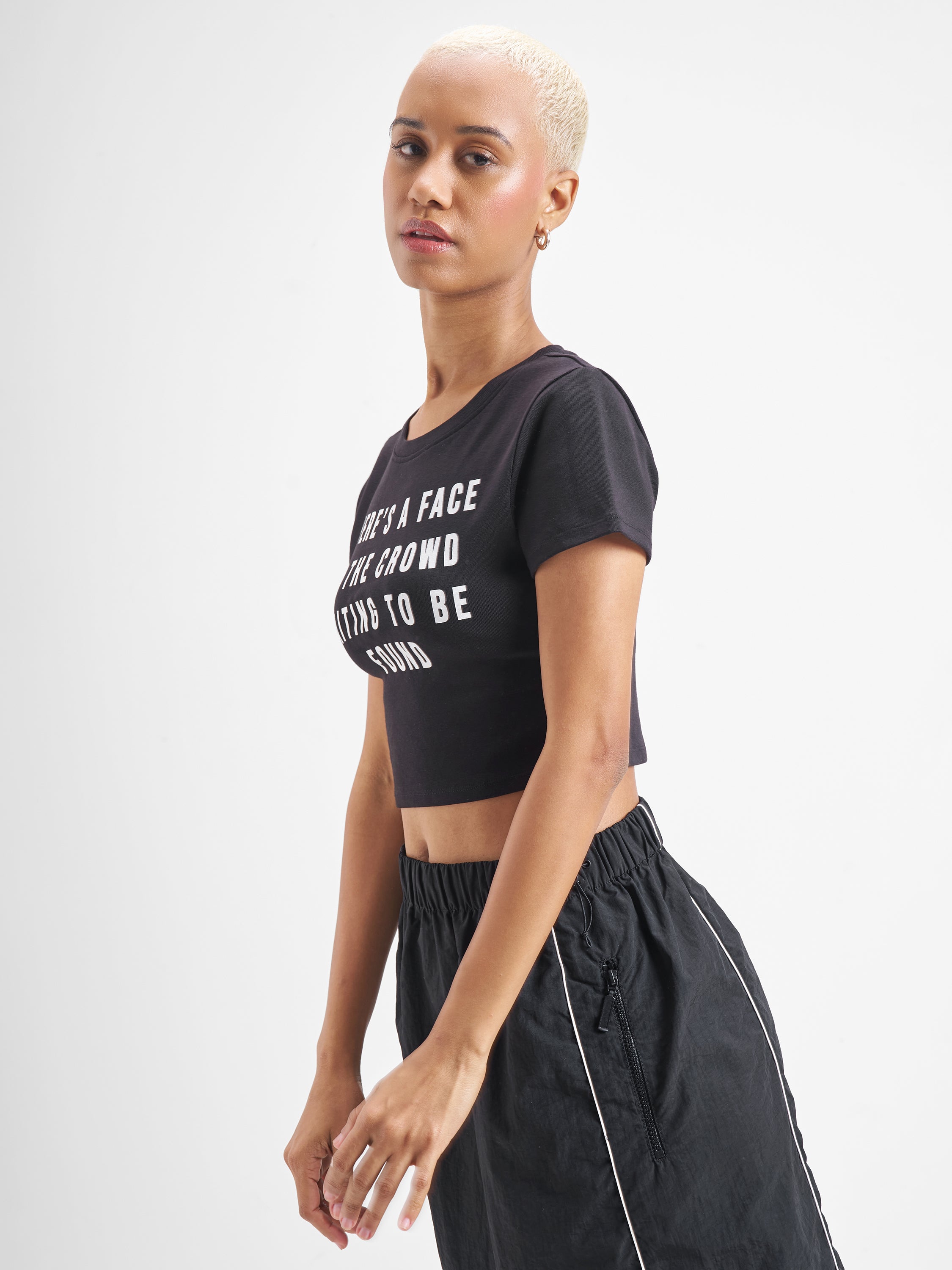 Street By Tokyo Talkies Women Black Printed Round Neck T-Shirt - Black - Image 4