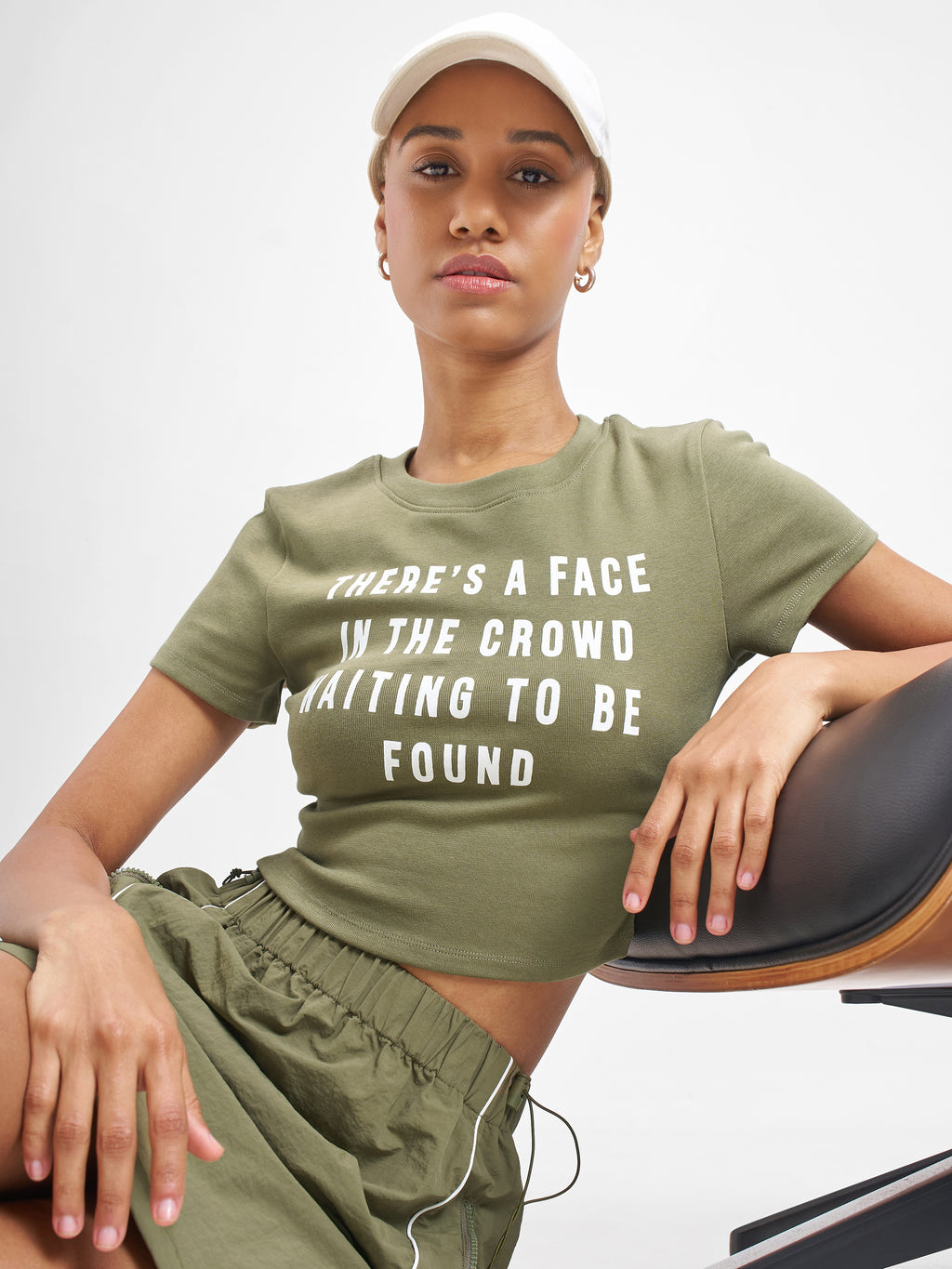 Street By Tokyo Talkies Women Olive Printed Round Neck T-Shirt - Olive - Image 1