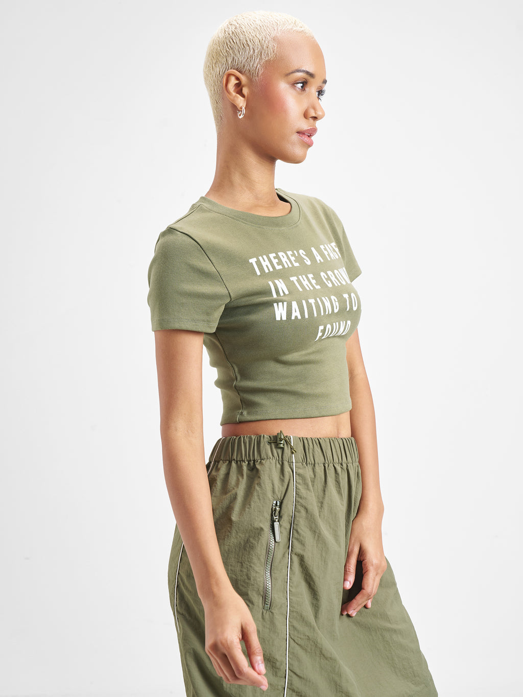 Street By Tokyo Talkies Women Olive Printed Round Neck T-Shirt - Olive - Image 6