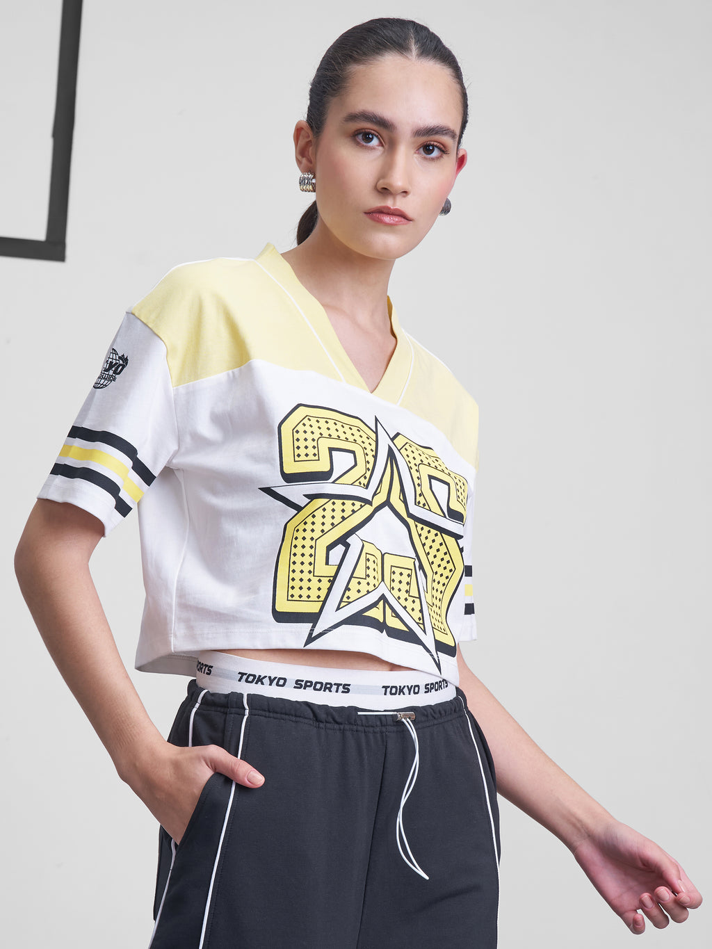 Street By Tokyo Talkies Women White Printed V-Neck T-Shirt - White - Image 6