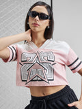 Street By Tokyo Talkies Women Pink Printed V-Neck T-Shirt - Pink - Image 1