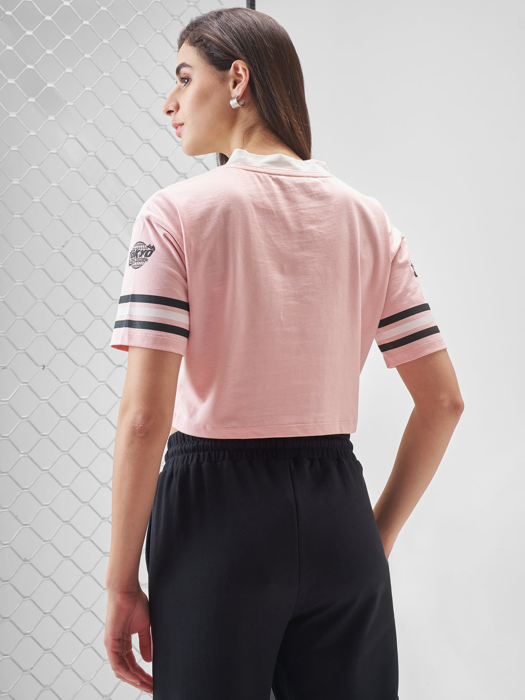 Street By Tokyo Talkies Women Pink Printed V-Neck T-Shirt - Pink - Image 3