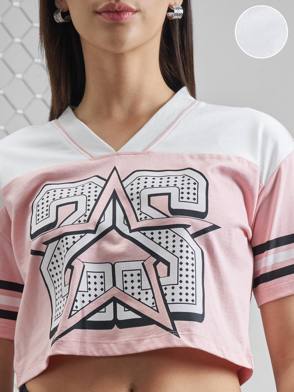 Street By Tokyo Talkies Women Pink Printed V-Neck T-Shirt - Pink - Image 5