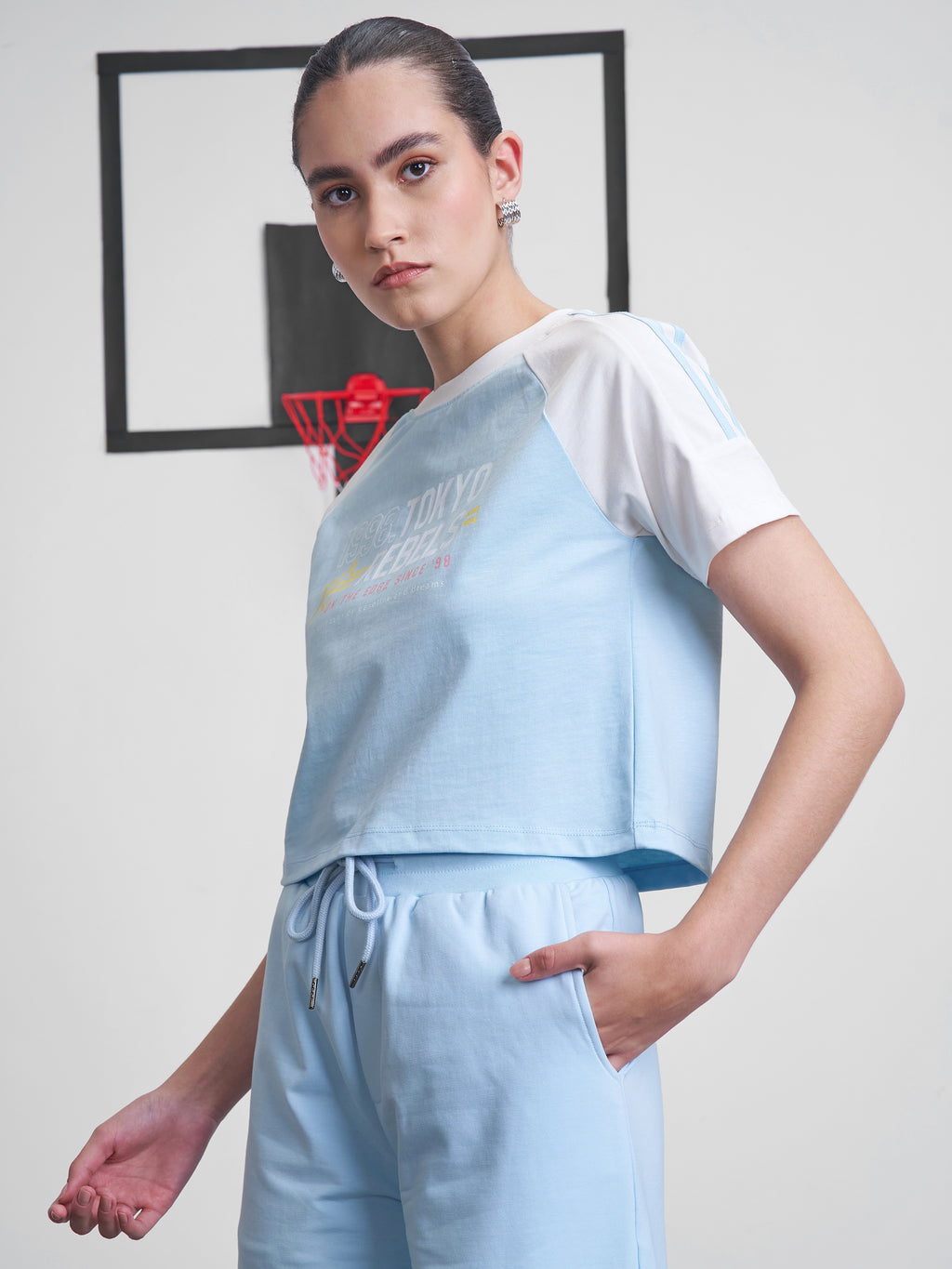 Street By Tokyo Talkies Women Blue Printed Round Neck T-Shirt - Blue - Image 4