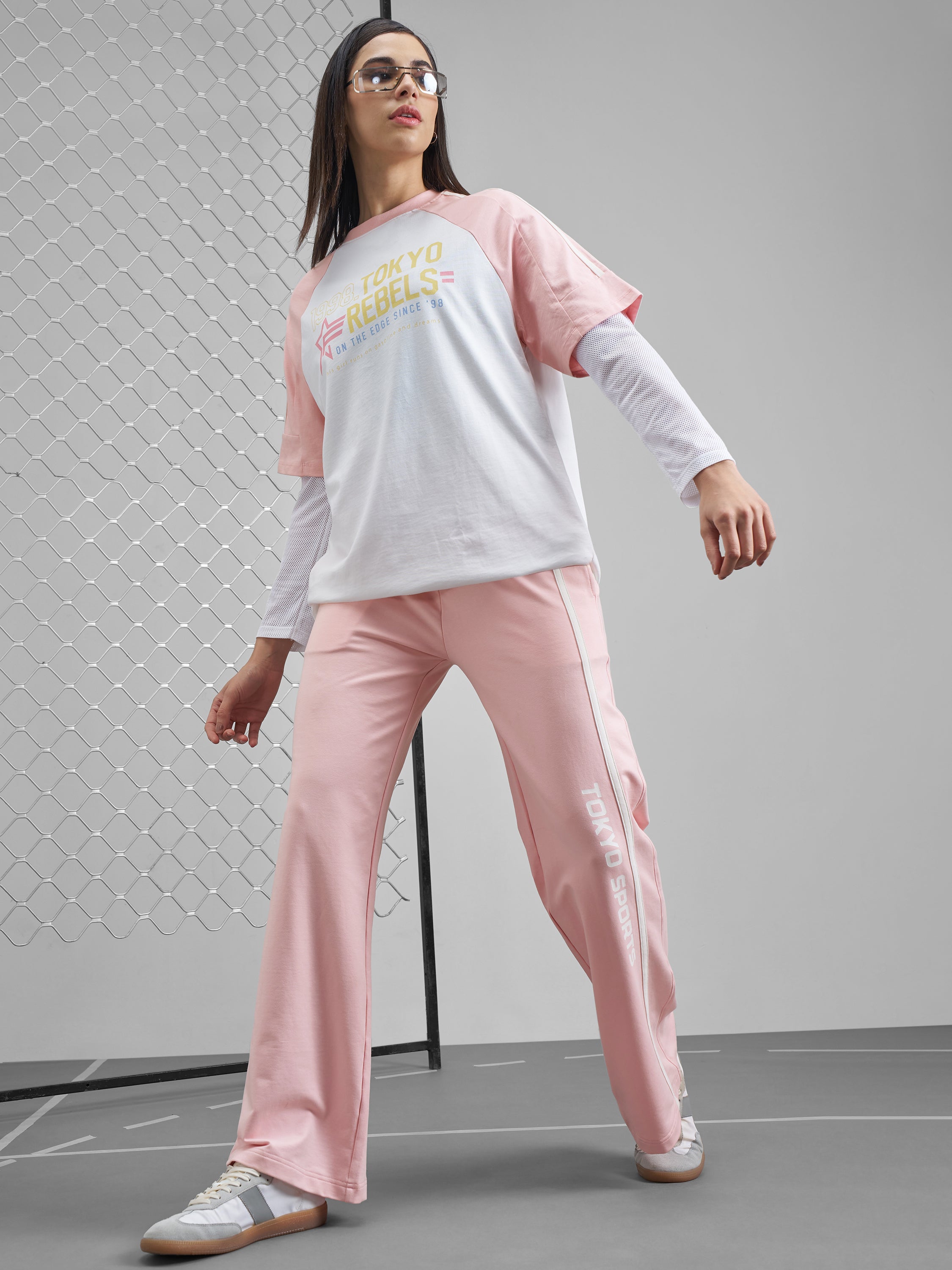 Street By Tokyo Talkies Women White Printed Round Neck Oversized Fit T-Shirt - White - Image 2