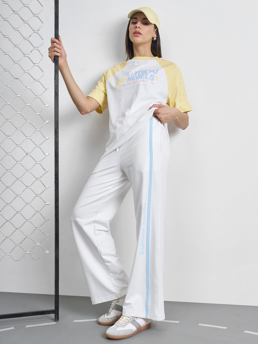 Street By Tokyo Talkies Women White Printed Round Neck Oversized Fit T-Shirt - White - Image 2