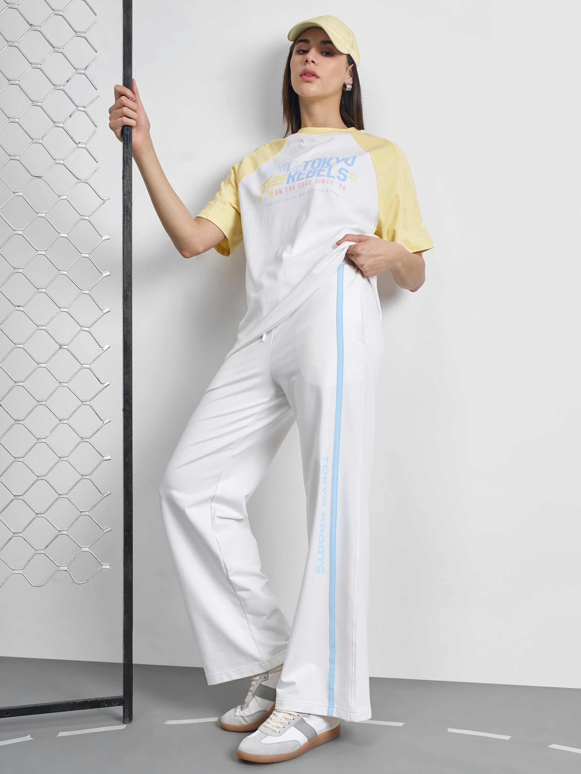 Street By Tokyo Talkies Women White Printed Round Neck Oversized Fit T-Shirt - White - Image 2