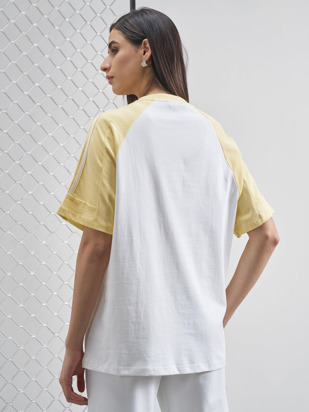 Street By Tokyo Talkies Women White Printed Round Neck Oversized Fit T-Shirt - White - Image 3