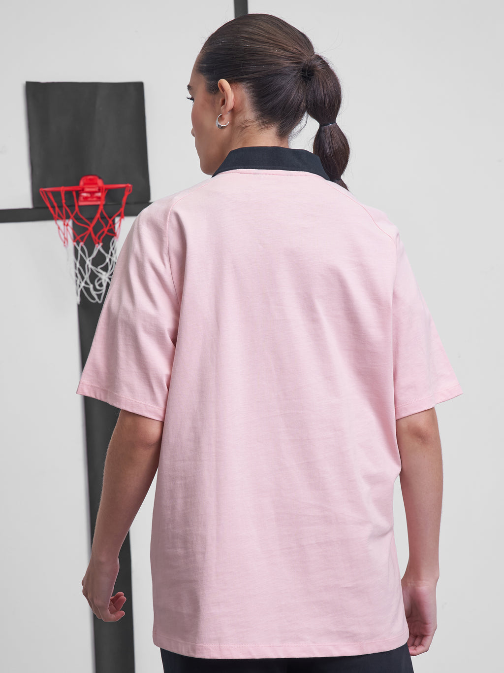 Street By Tokyo Talkies Women Pink Printed Round Neck Oversized Fit T-Shirt - Pink - Image 3