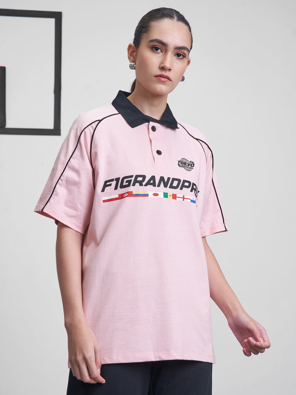 Street By Tokyo Talkies Women Pink Printed Round Neck Oversized Fit T-Shirt - Pink - Image 6