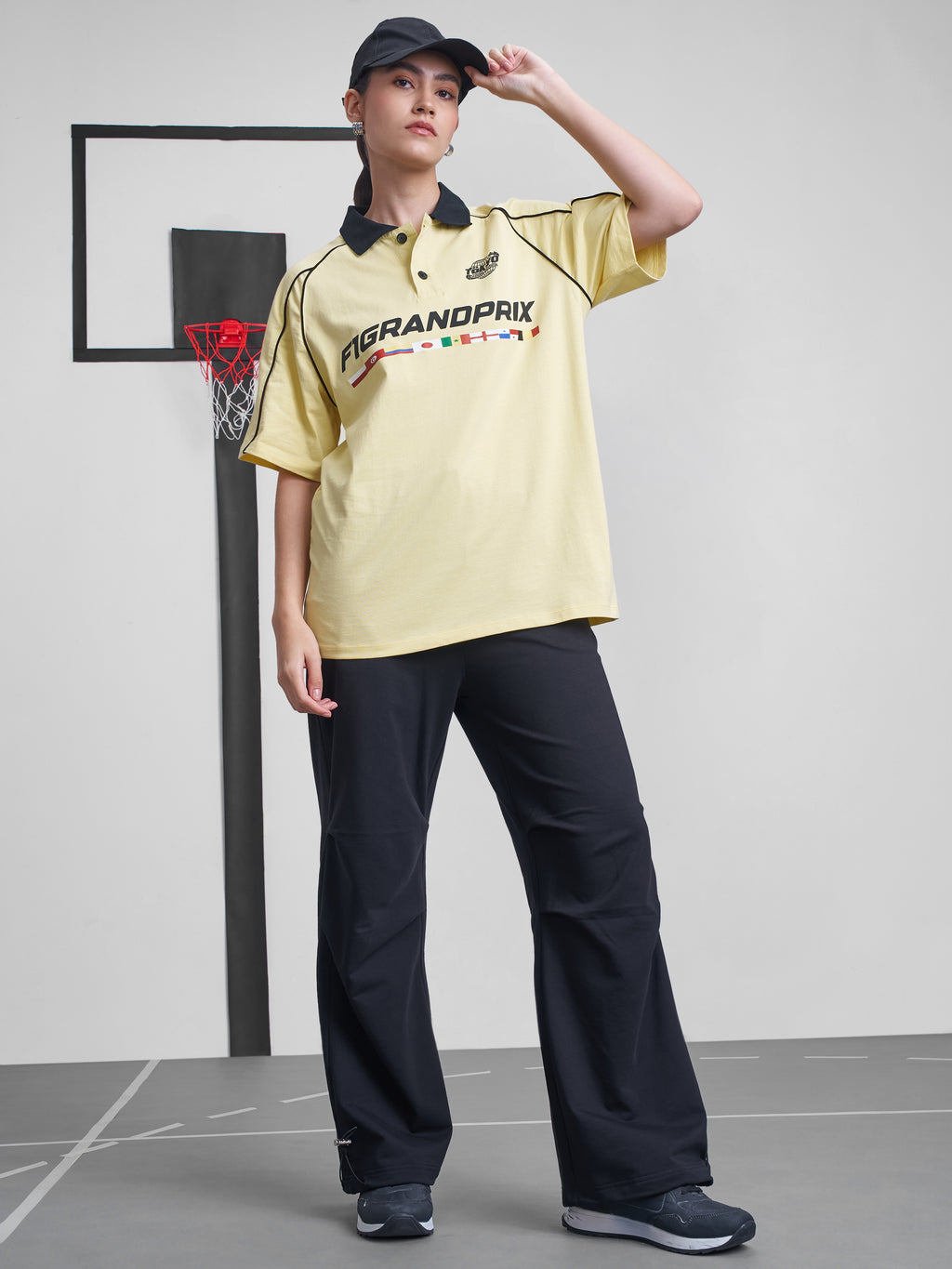 Street By Tokyo Talkies Women Yellow Printed Round Neck Oversized Fit T-Shirt - Yellow - Image 2