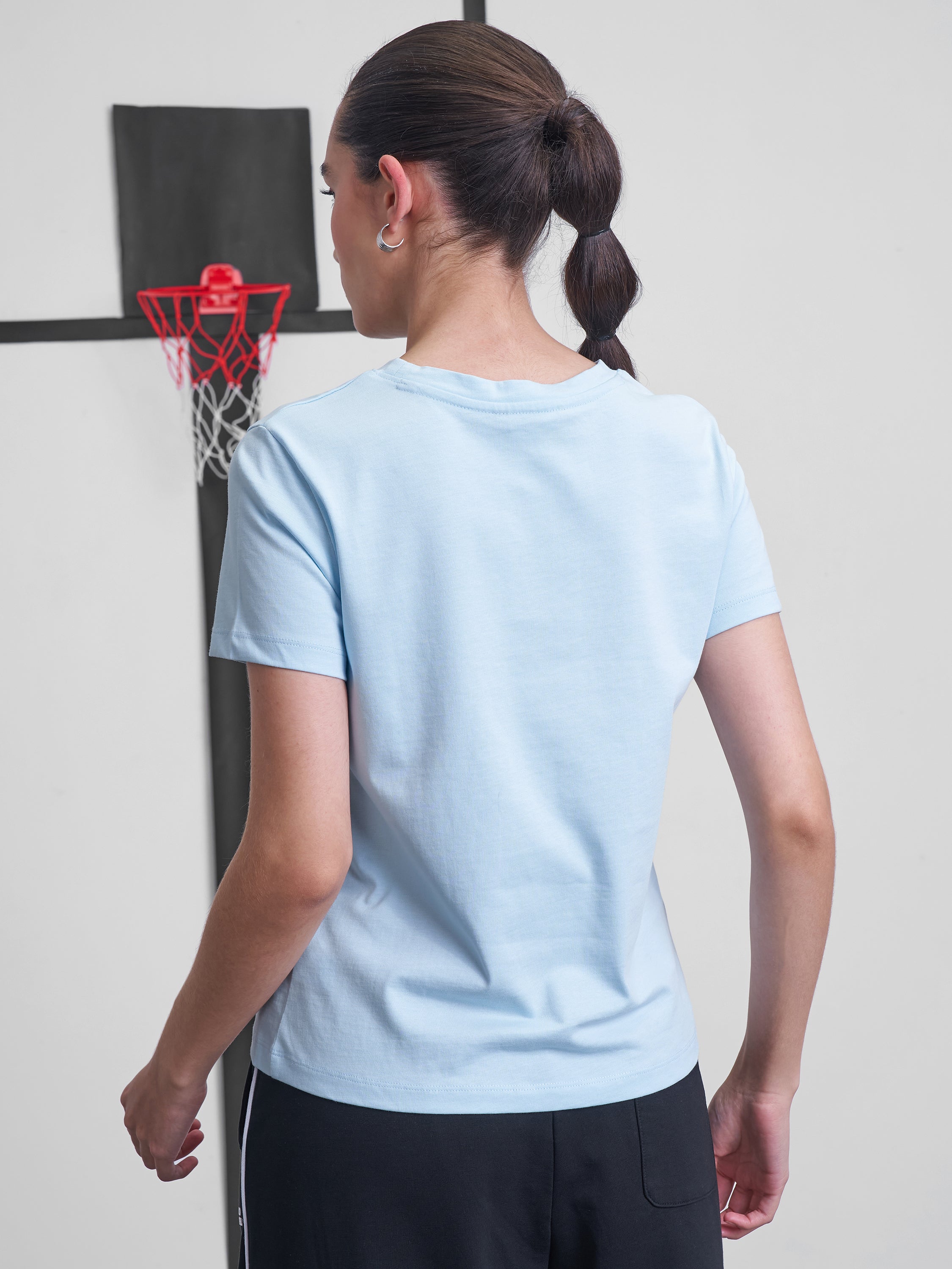 Street By Tokyo Talkies Women Blue Printed Round Neck T-Shirt - Blue - Image 3