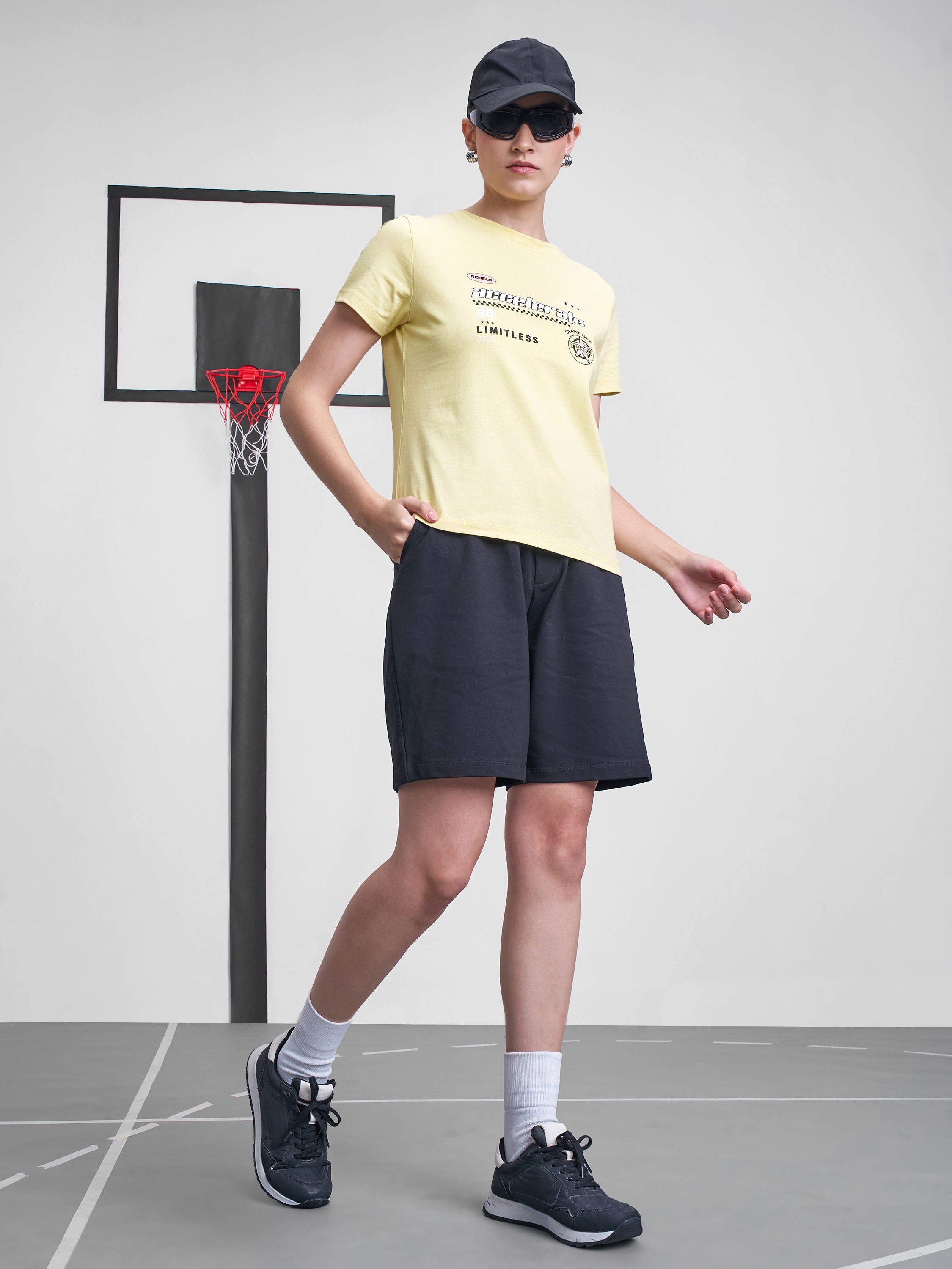 Street By Tokyo Talkies Women Yellow Printed Round Neck T-Shirt - Yellow - Image 2