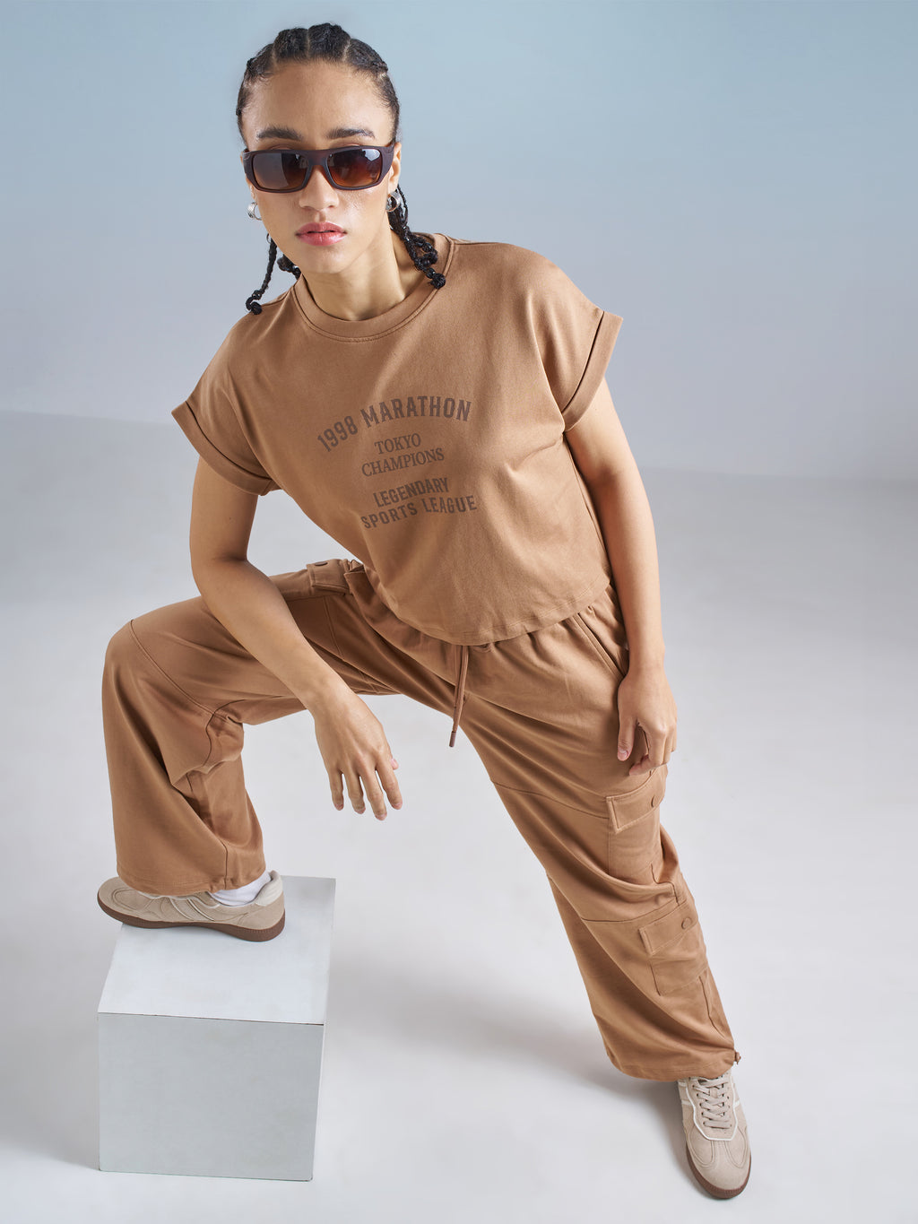 Street By Tokyo Talkies Women Brown Printed Round Neck T-Shirt - Brown - Image 2
