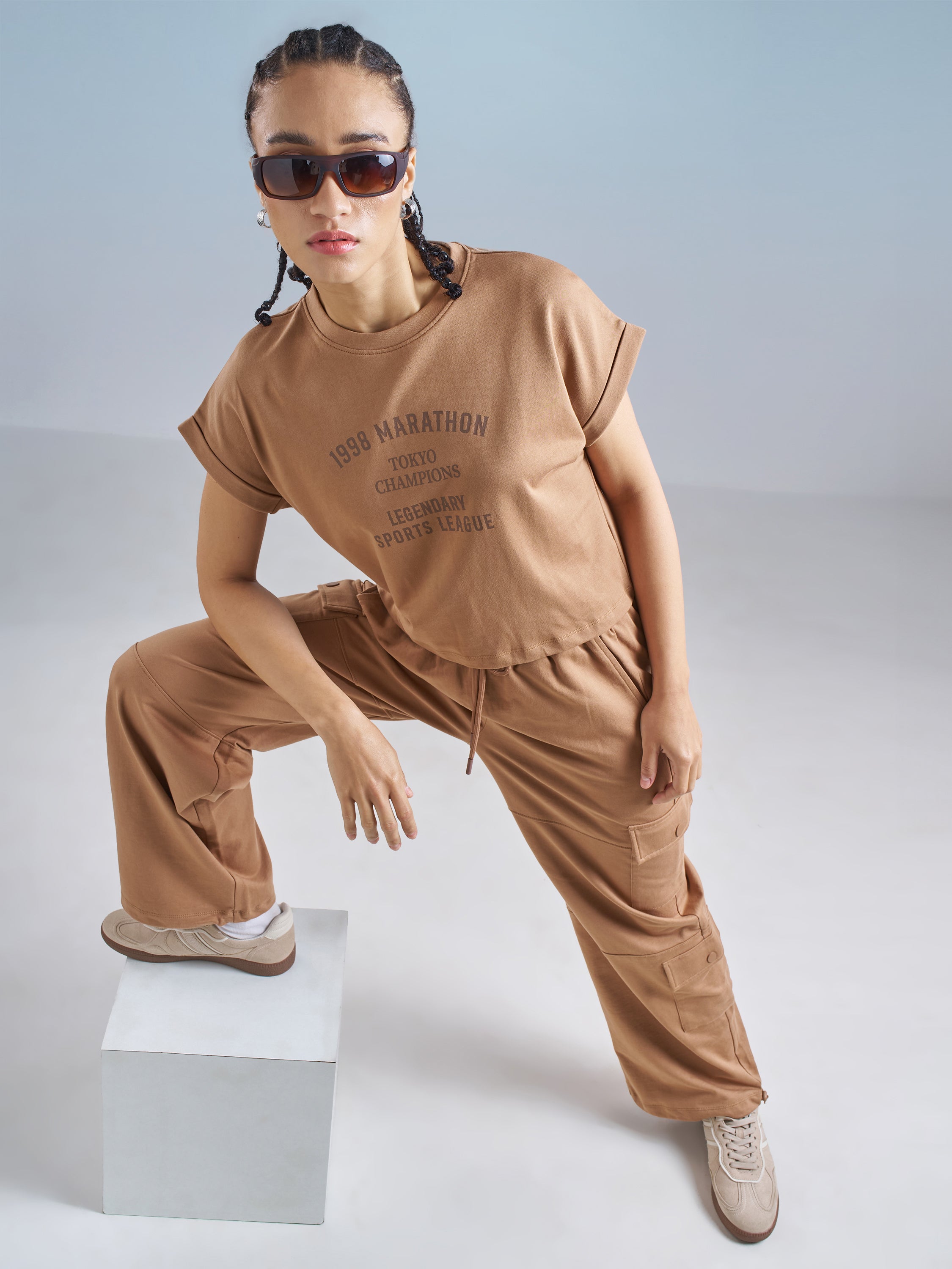 Street By Tokyo Talkies Women Brown Printed Round Neck T-Shirt - Brown - Image 2