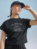 Street By Tokyo Talkies Women Black Printed Round Neck T-Shirt - Black - Image 1