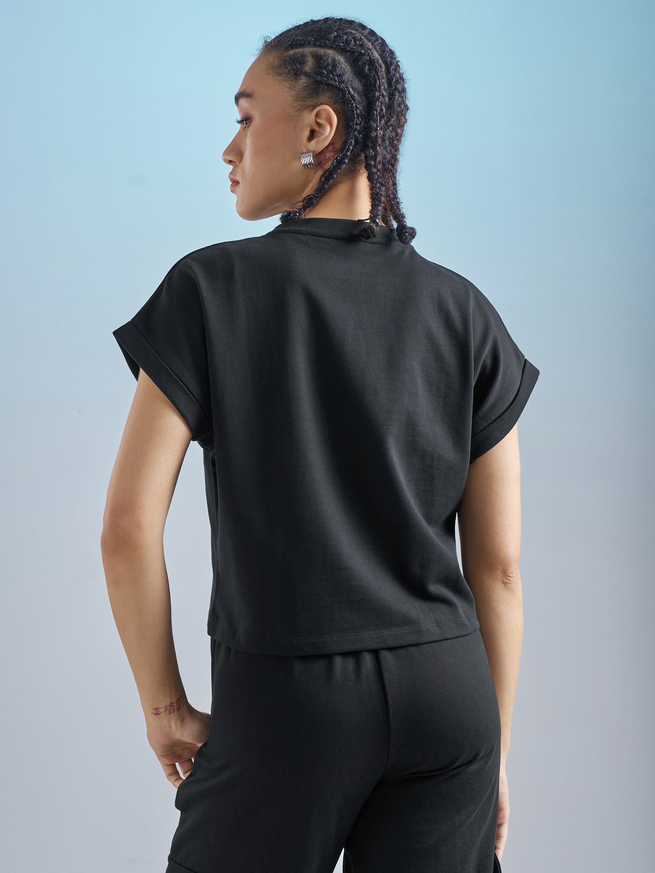 Street By Tokyo Talkies Women Black Printed Round Neck T-Shirt - Black - Image 3