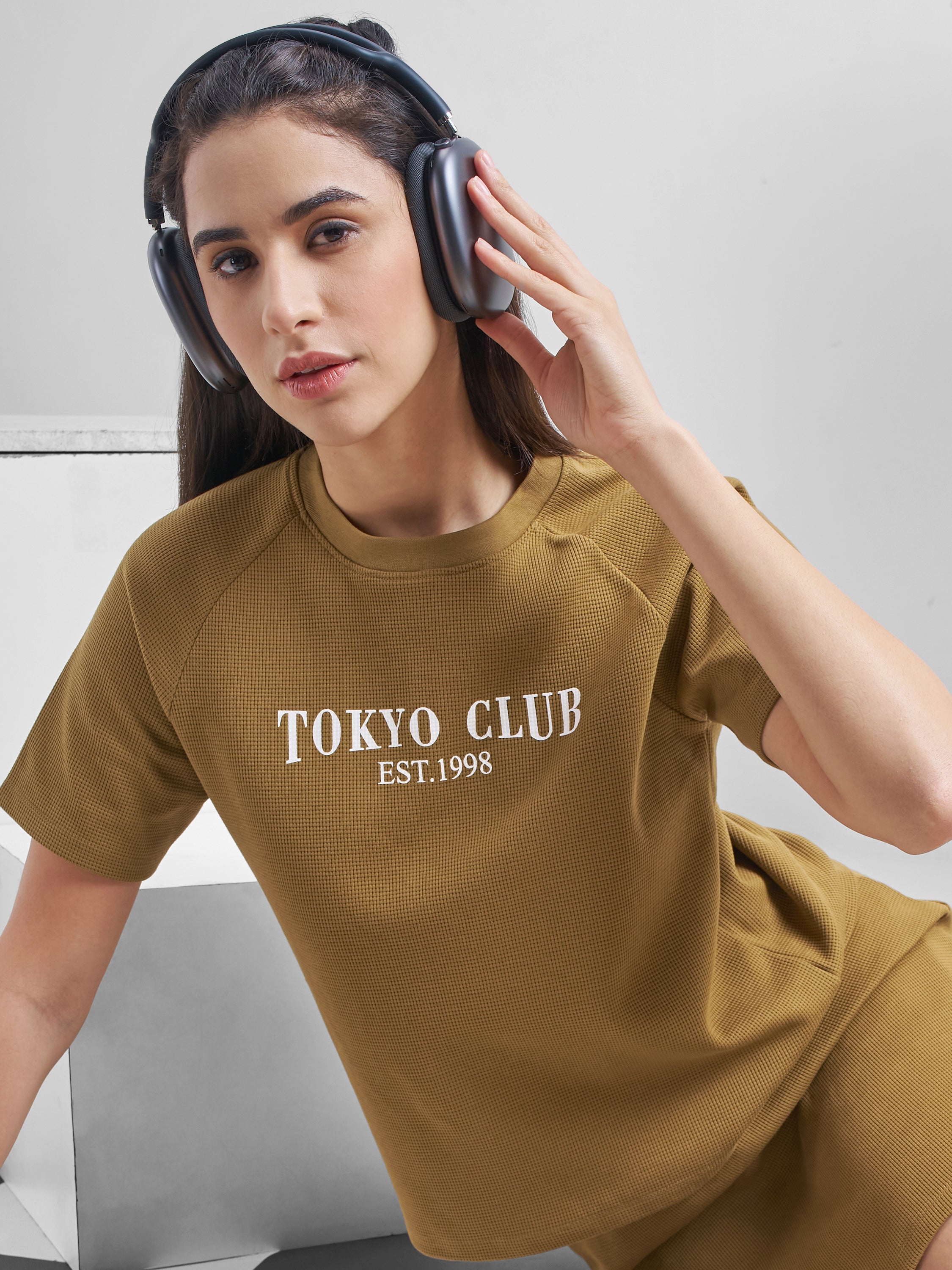 Street By Tokyo Talkies Women Brown Printed Round Neck T-Shirt - Brown - Image 1