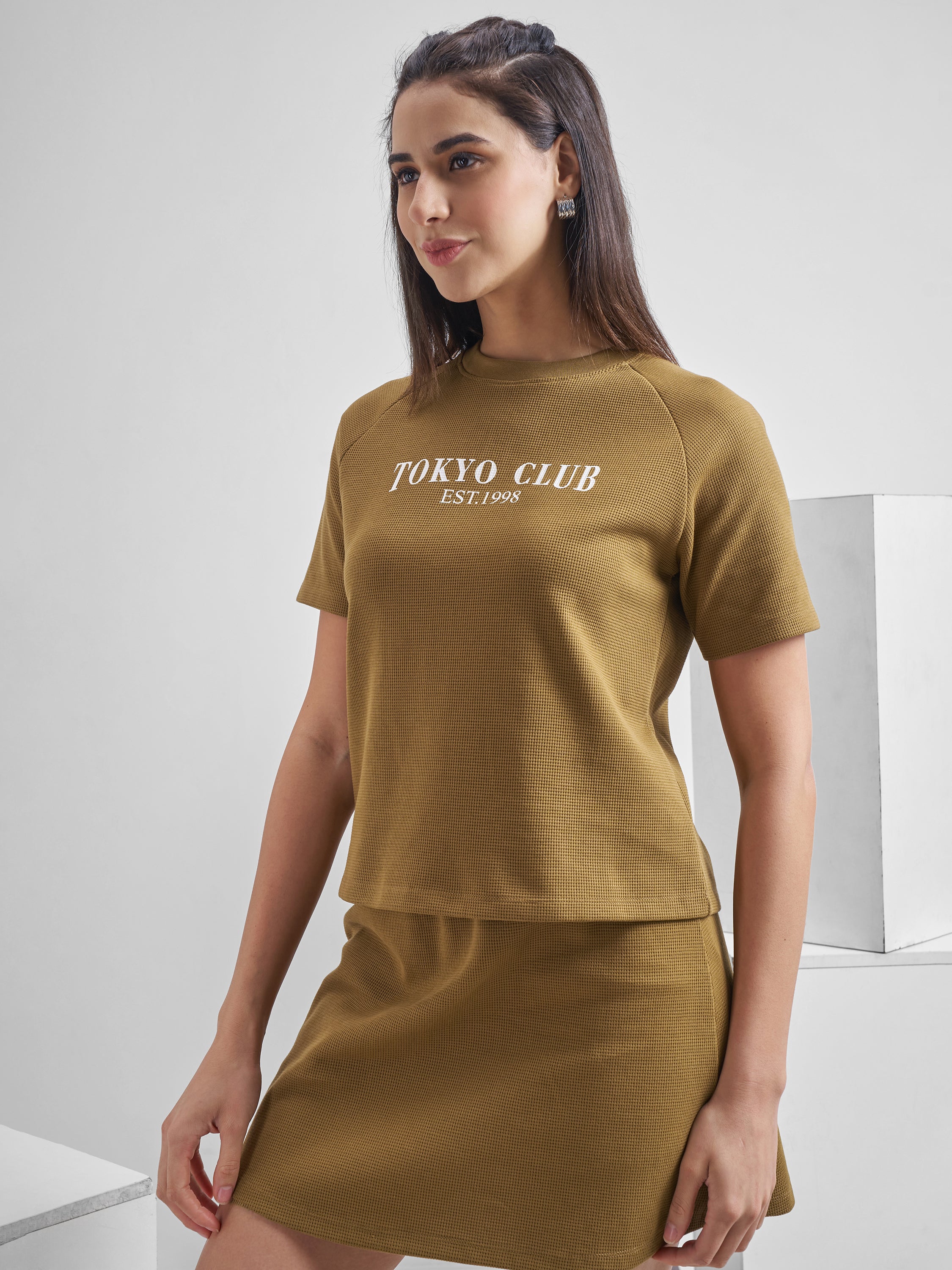 Street By Tokyo Talkies Women Brown Printed Round Neck T-Shirt - Brown - Image 4