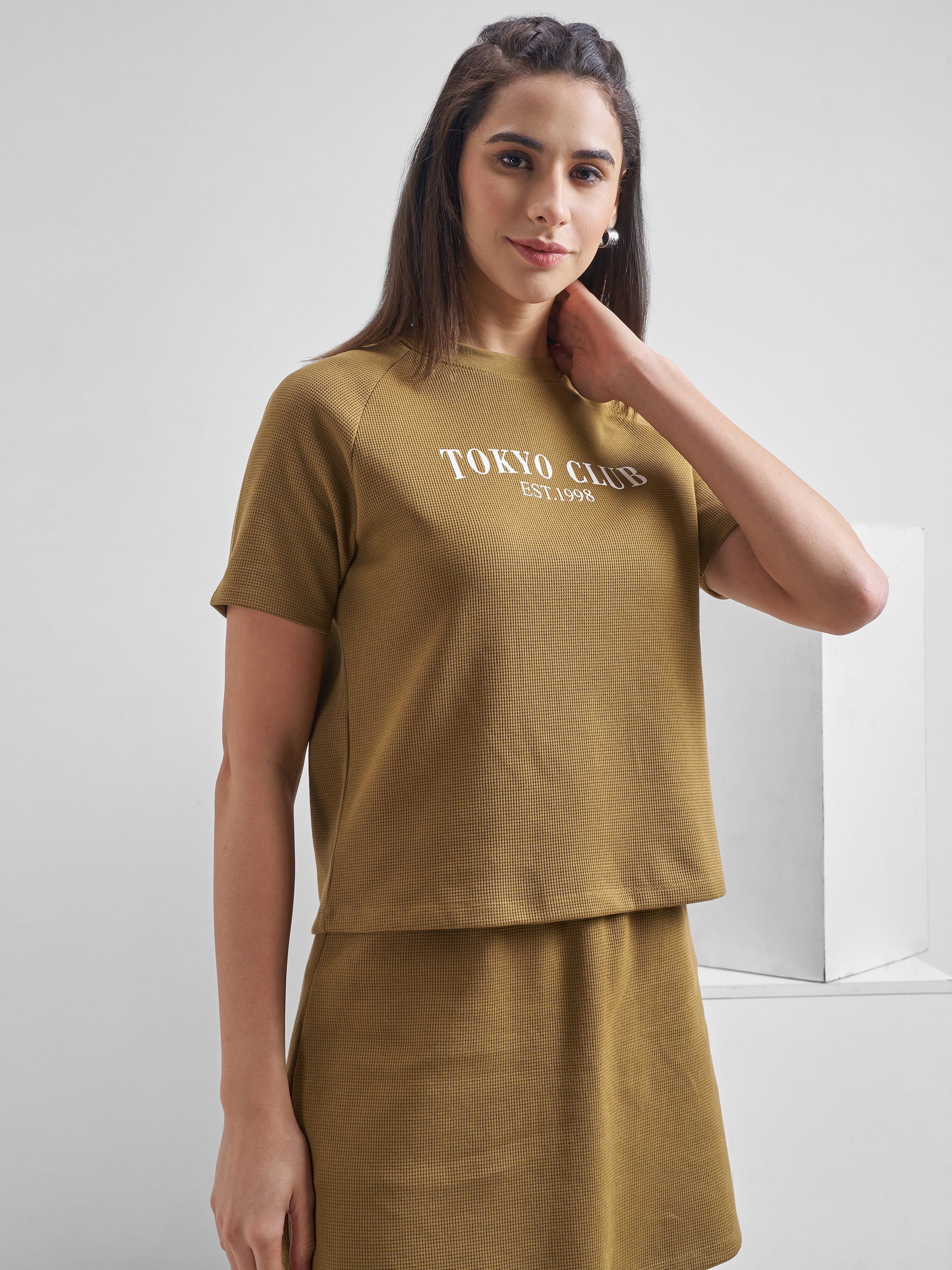 Street By Tokyo Talkies Women Brown Printed Round Neck T-Shirt - Brown - Image 6