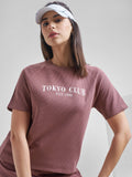 Street By Tokyo Talkies Women Purple Printed Round Neck T-Shirt - Purple - Image 1
