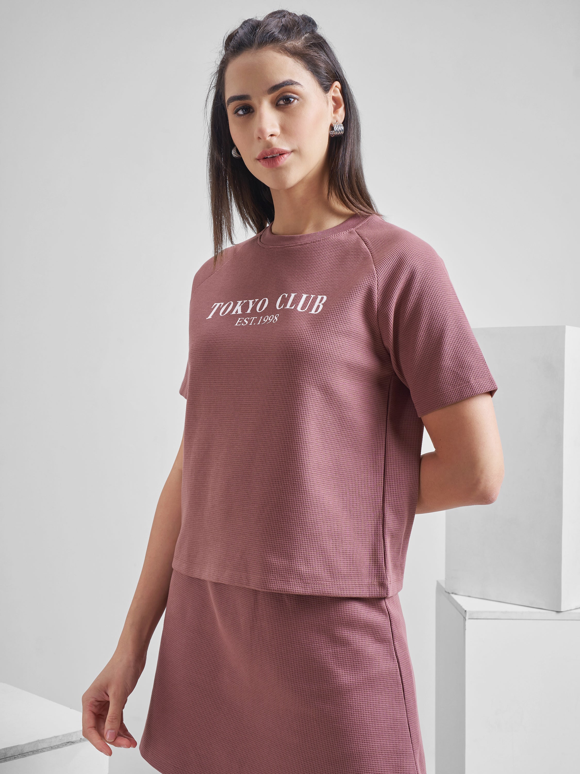 Street By Tokyo Talkies Women Purple Printed Round Neck T-Shirt - Purple - Image 4
