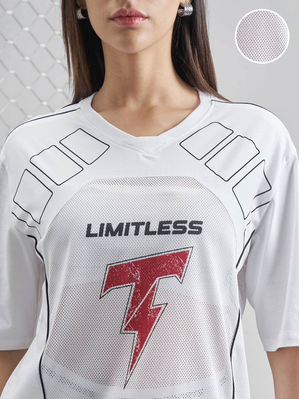 Street By Tokyo Talkies Women White Printed Round Neck Oversized Fit T-Shirt - White - Image 5