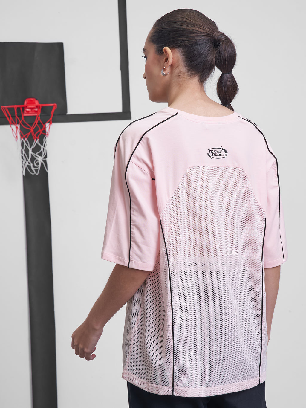 Street By Tokyo Talkies Women Pink Printed Round Neck Oversized Fit T-Shirt - Pink - Image 3