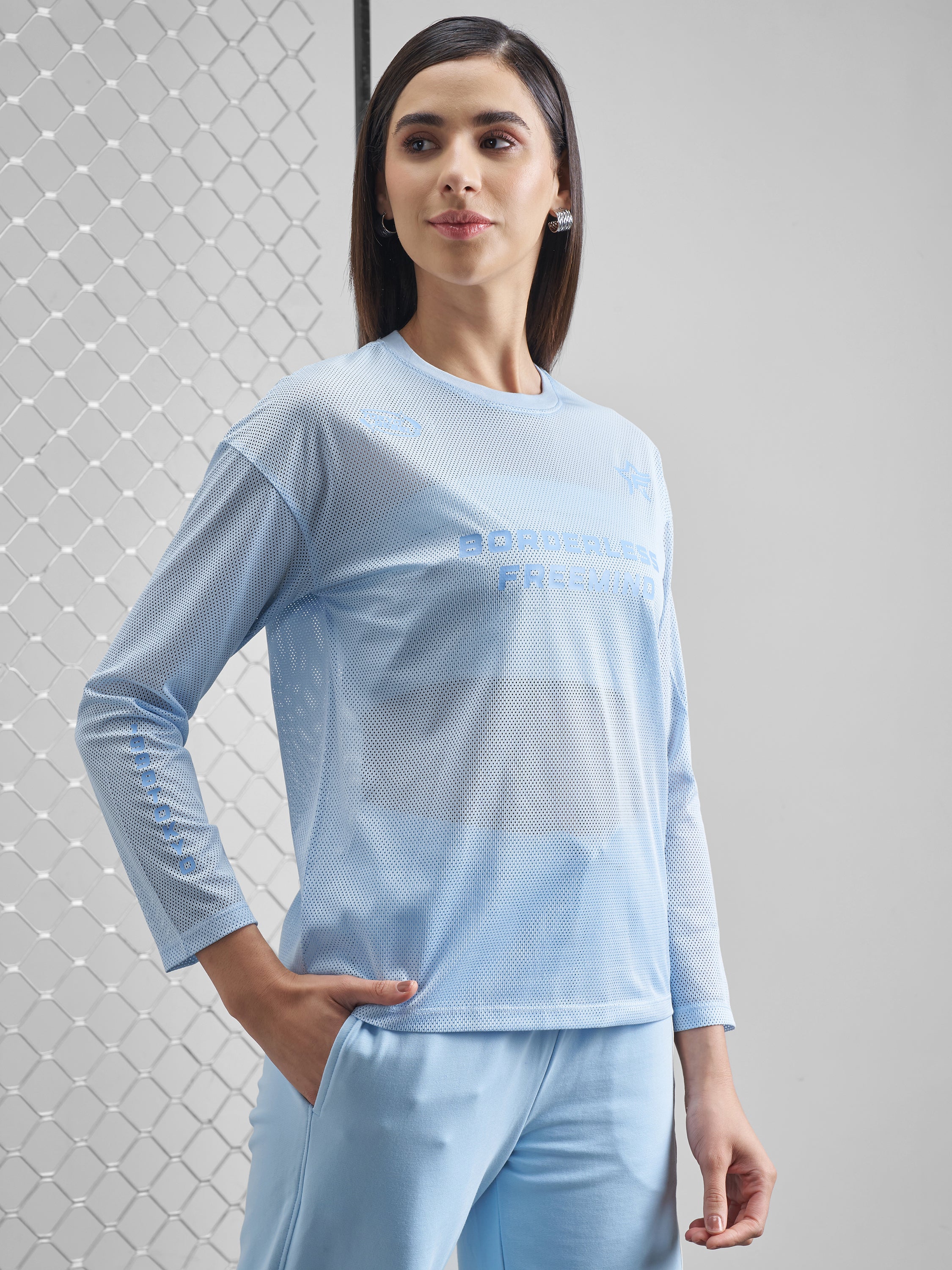 Street By Tokyo Talkies Women Blue Printed Round Neck T-Shirt - Blue - Image 6