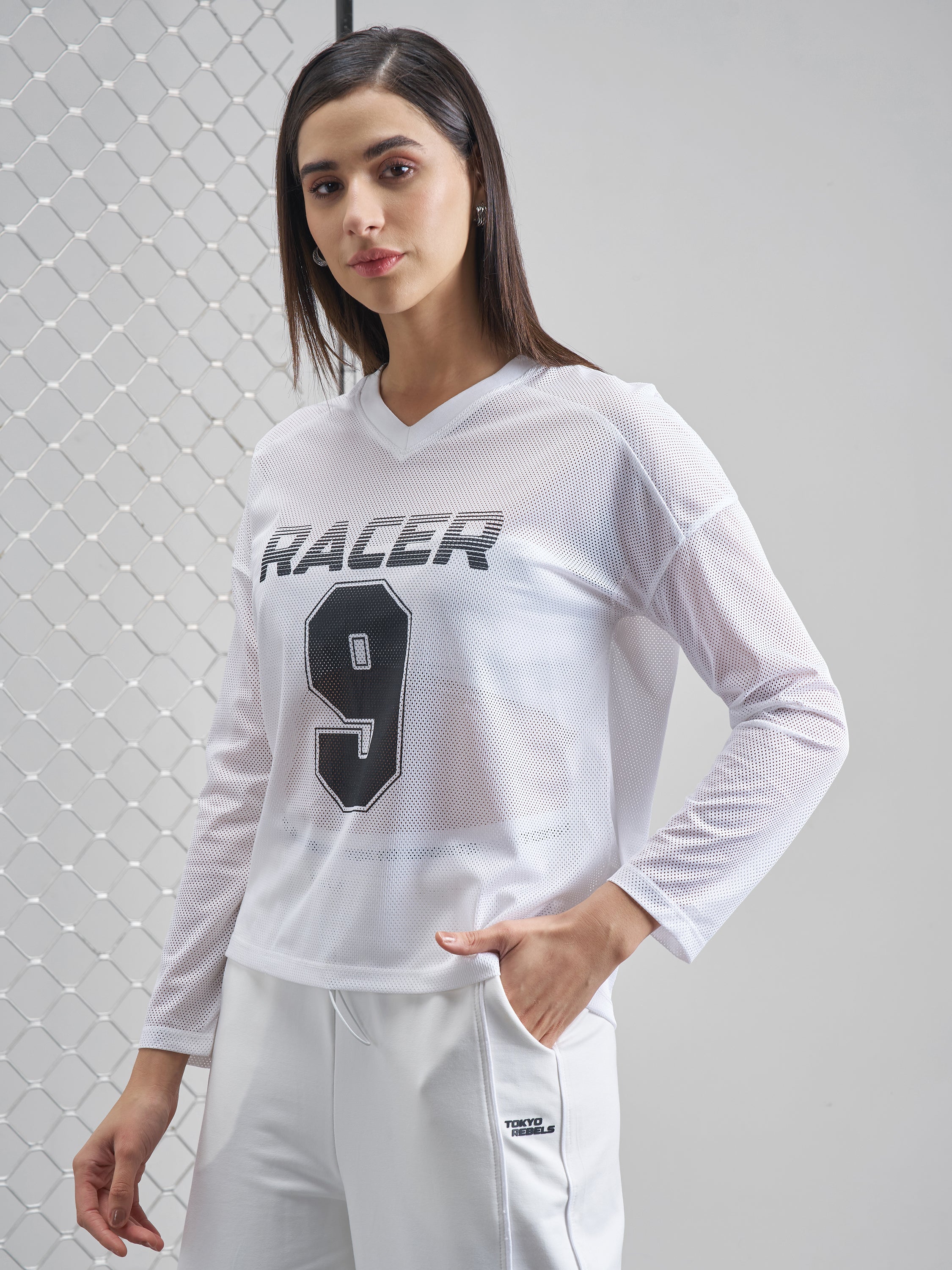 Street By Tokyo Talkies Women White Printed V-Neck T-Shirt - White - Image 4