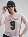 Street By Tokyo Talkies Women Pink Printed V-Neck T-Shirt - Pink - Image 1