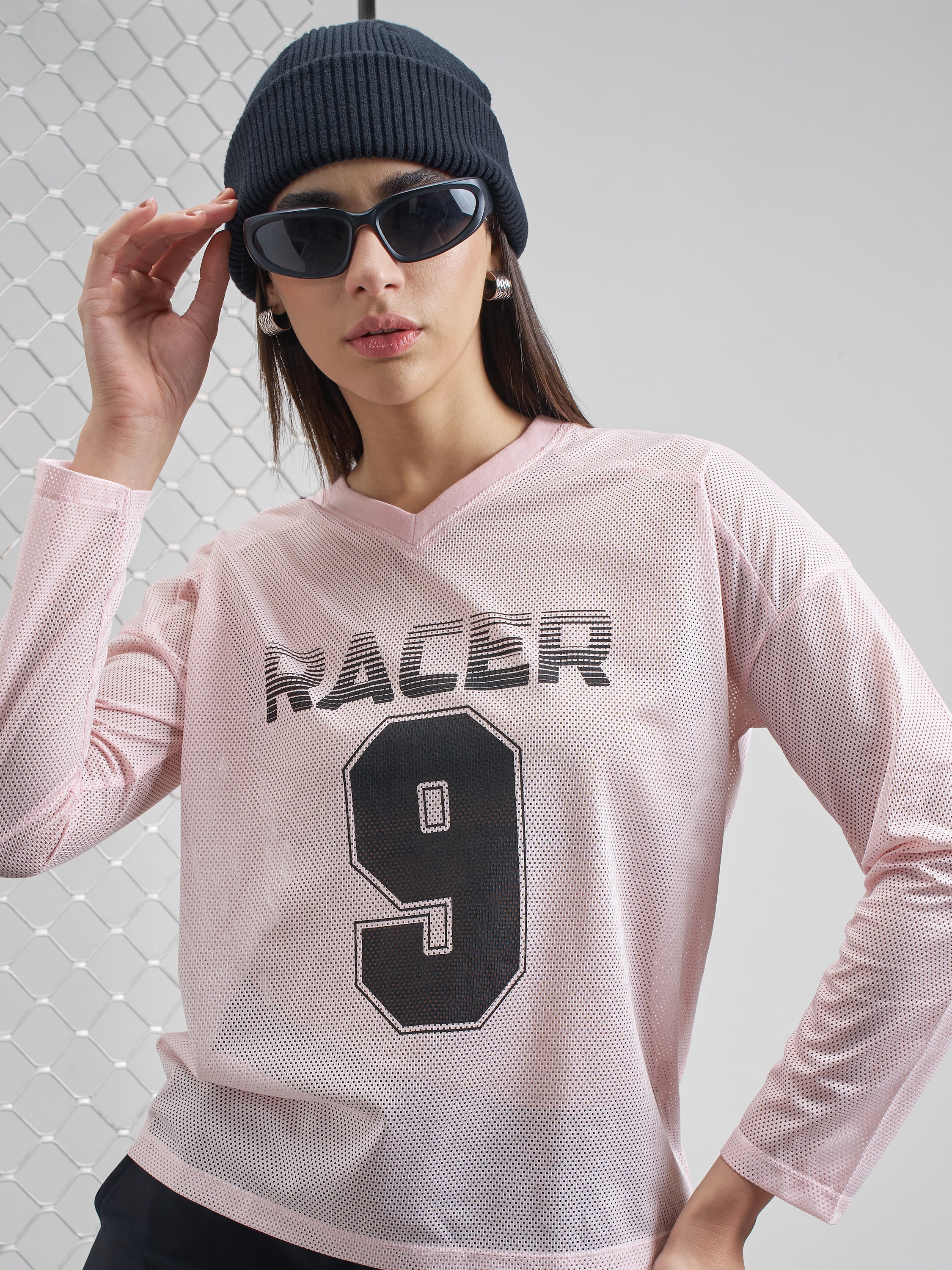 Street By Tokyo Talkies Women Pink Printed V-Neck T-Shirt - Pink - Image 1