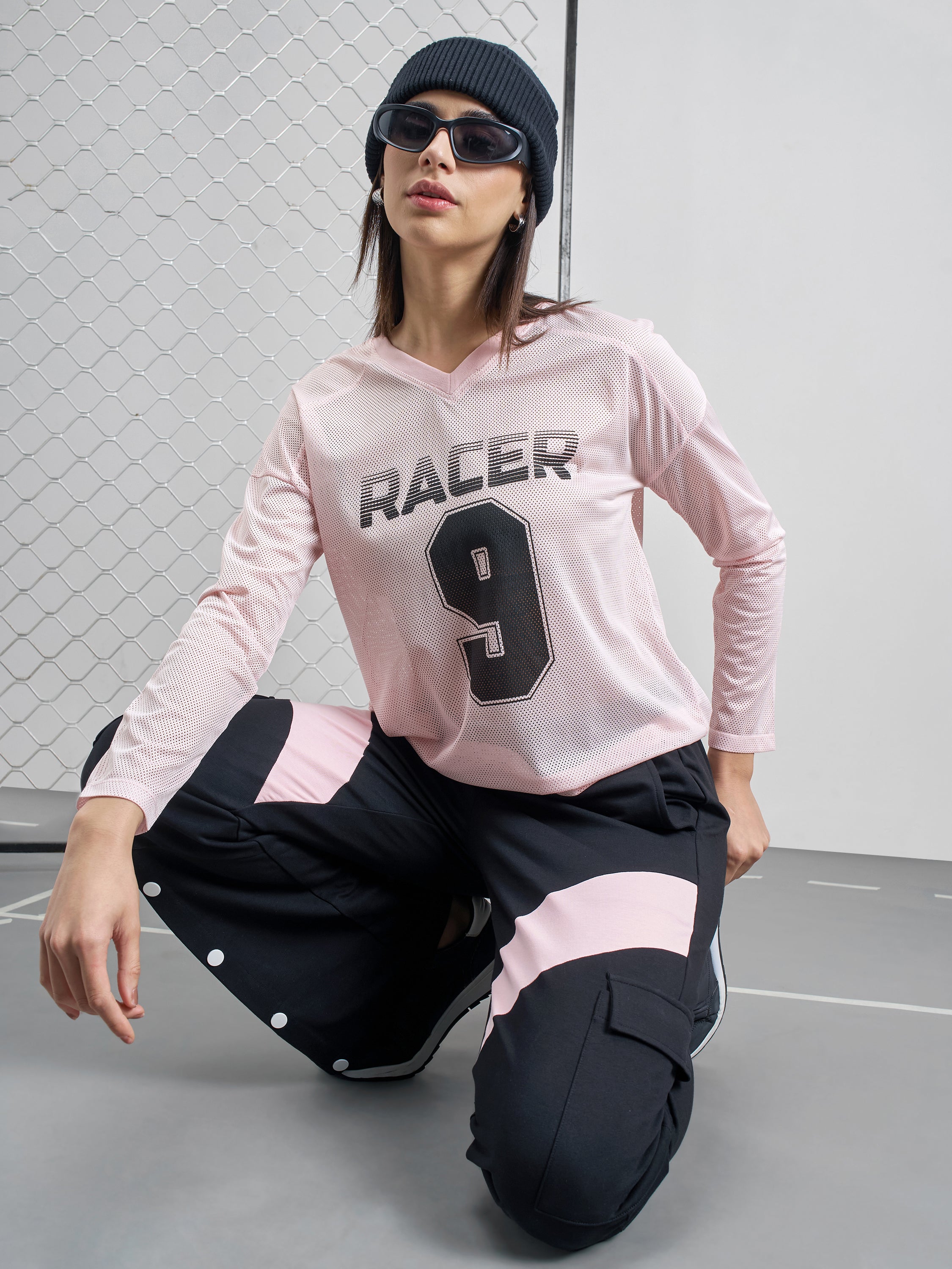 Street By Tokyo Talkies Women Pink Printed V-Neck T-Shirt - Pink - Image 2