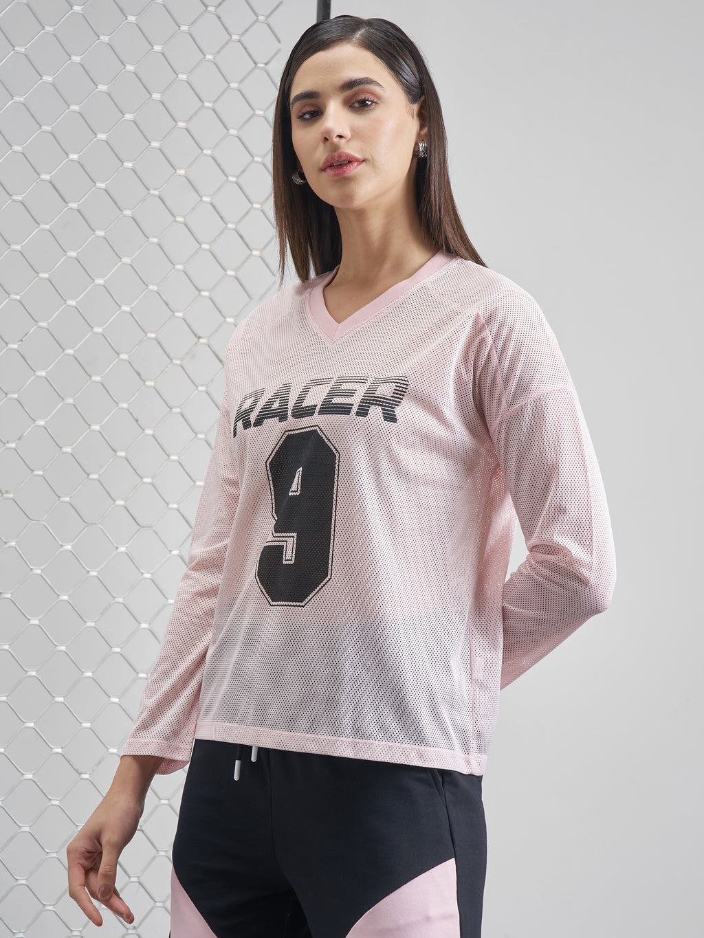 Street By Tokyo Talkies Women Pink Printed V-Neck T-Shirt - Pink - Image 4