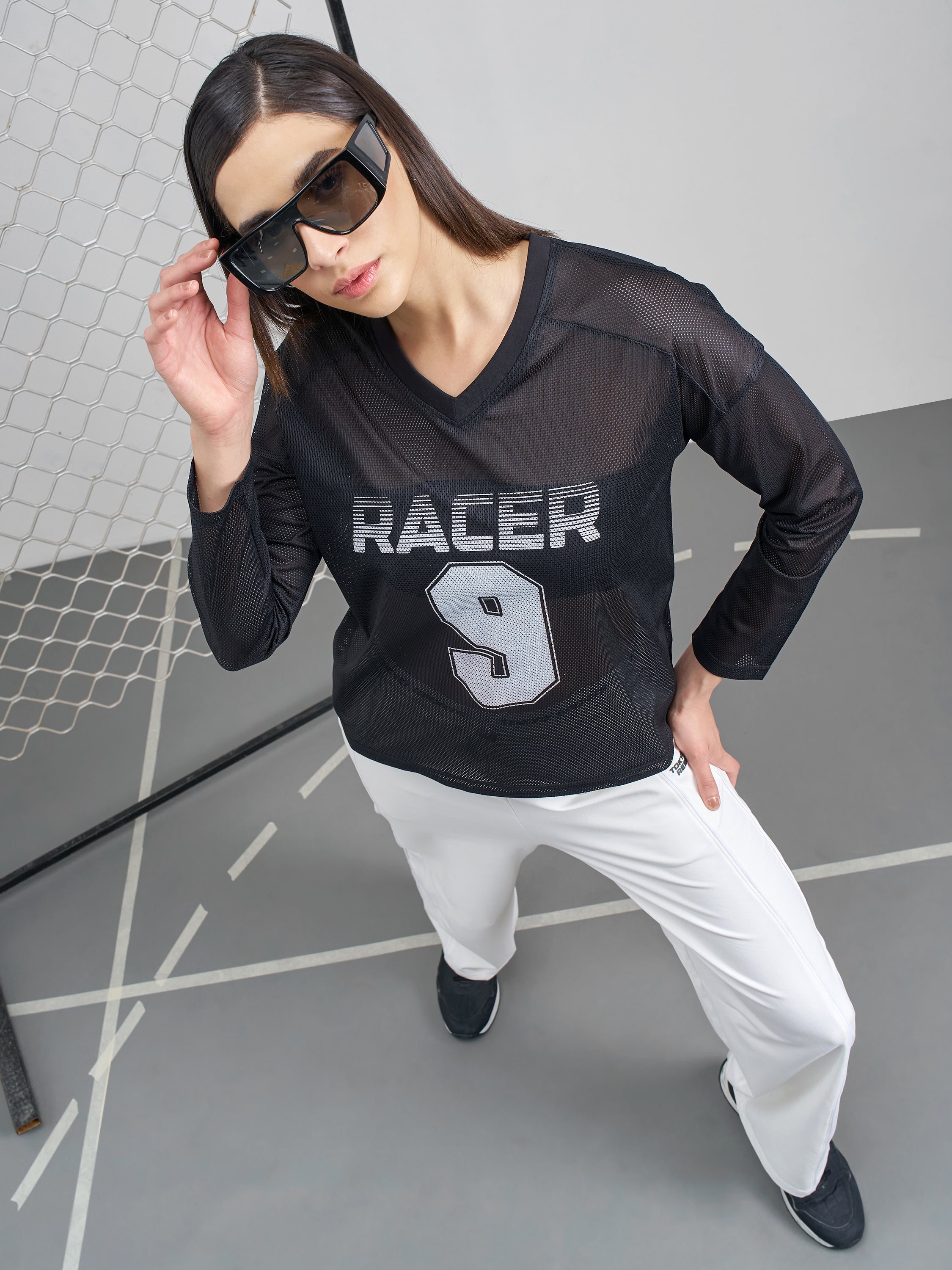 Street By Tokyo Talkies Women Black Printed V-Neck T-Shirt - Black - Image 2