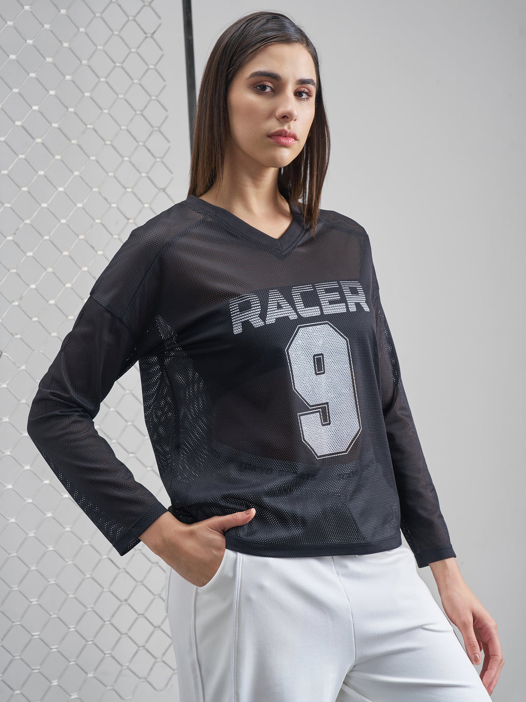 Street By Tokyo Talkies Women Black Printed V-Neck T-Shirt - Black - Image 6