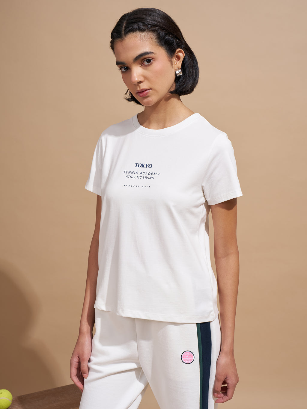 Tokyo Talkies Women White Printed Round Neck T-Shirts