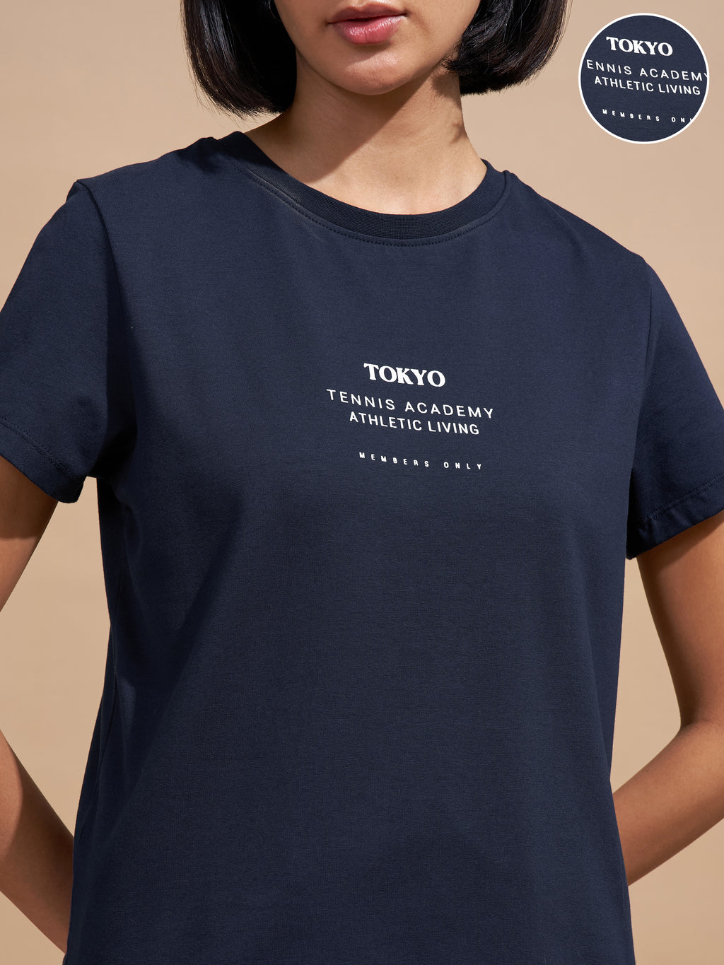 Tokyo Talkies Women Navy Blue Printed Round Neck T-Shirts