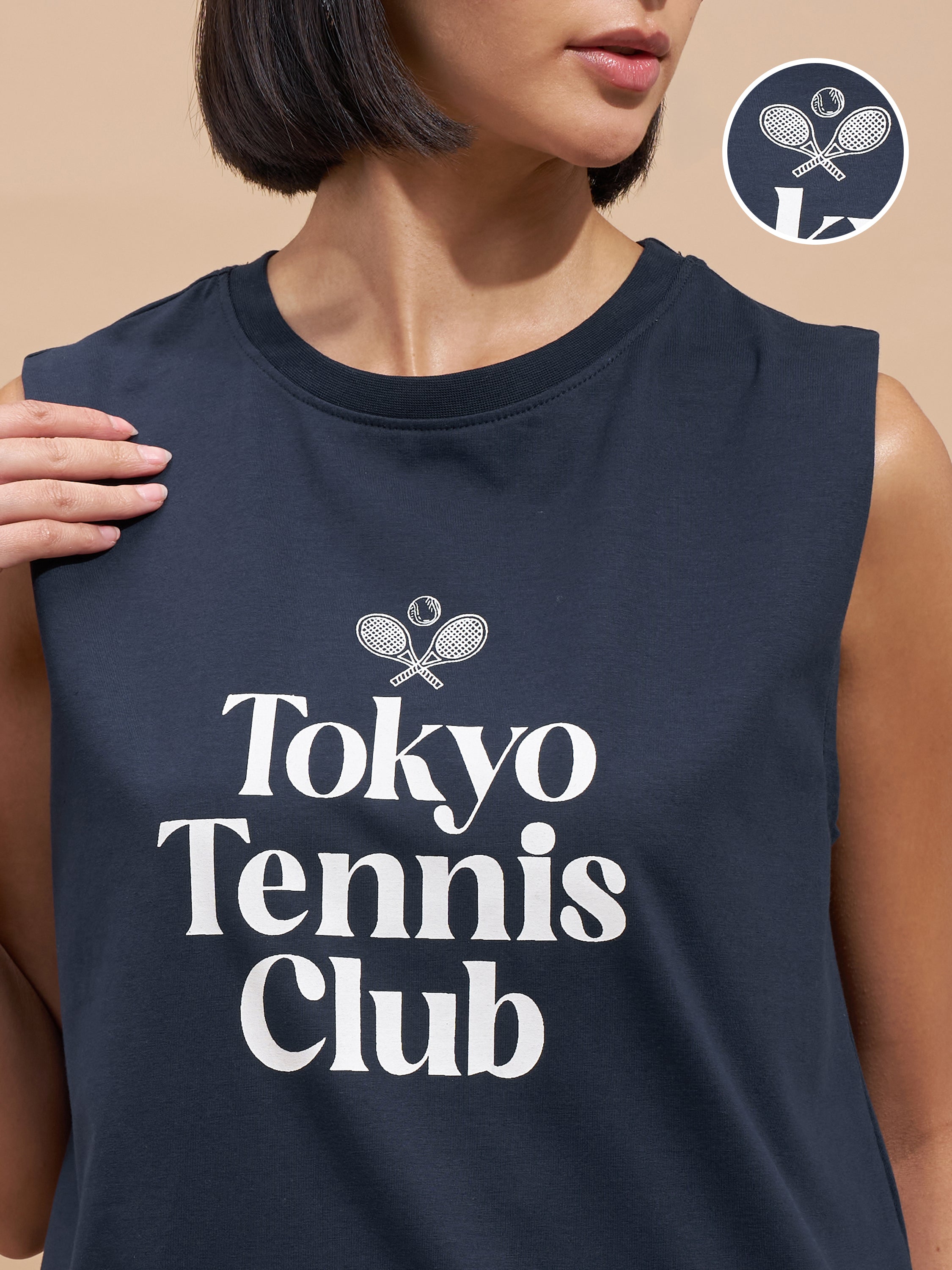 Tokyo Talkies Women Navy Blue Printed Round Neck T-Shirts