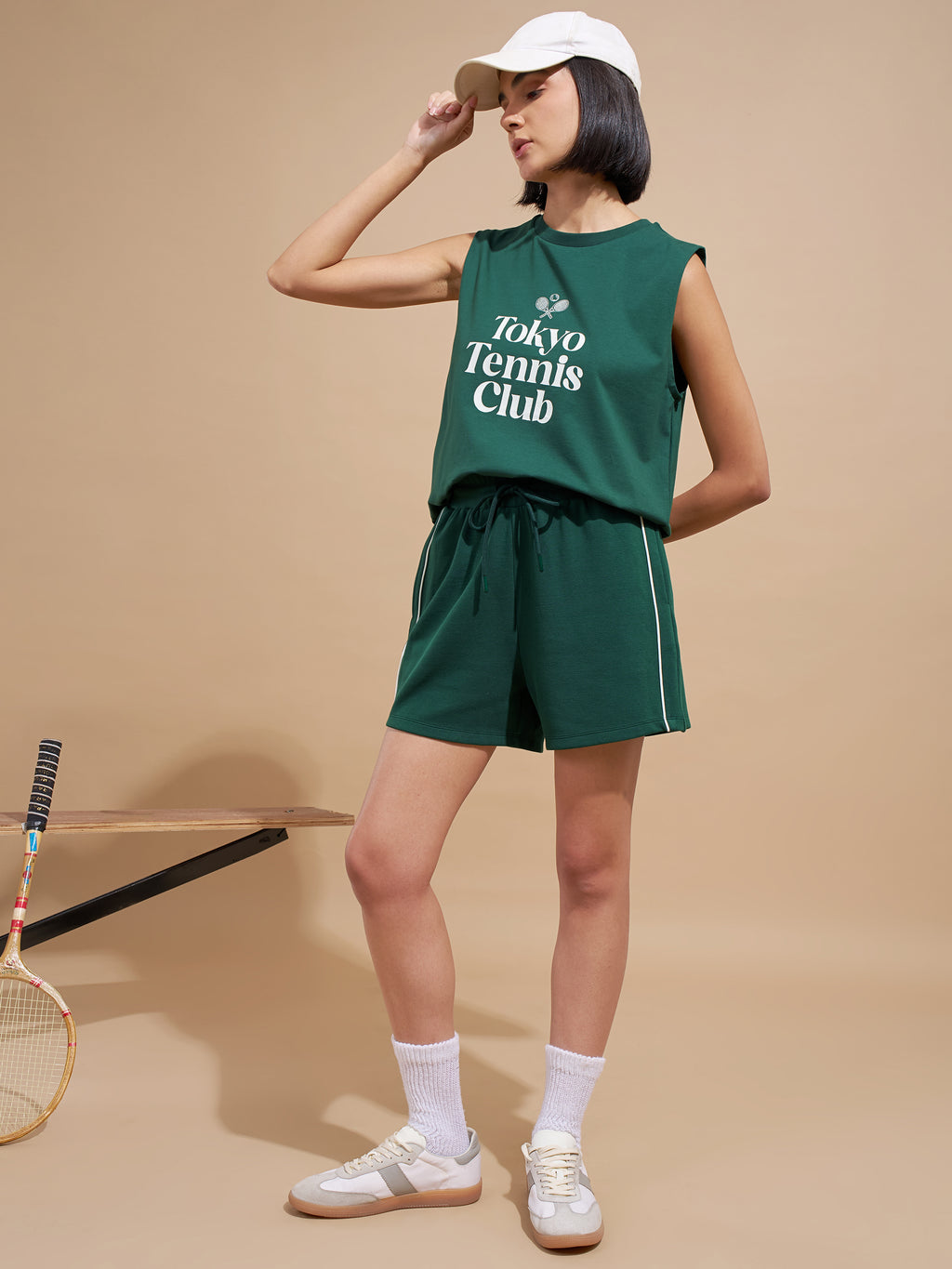 Tokyo Talkies Women Green Printed Round Neck T-Shirts