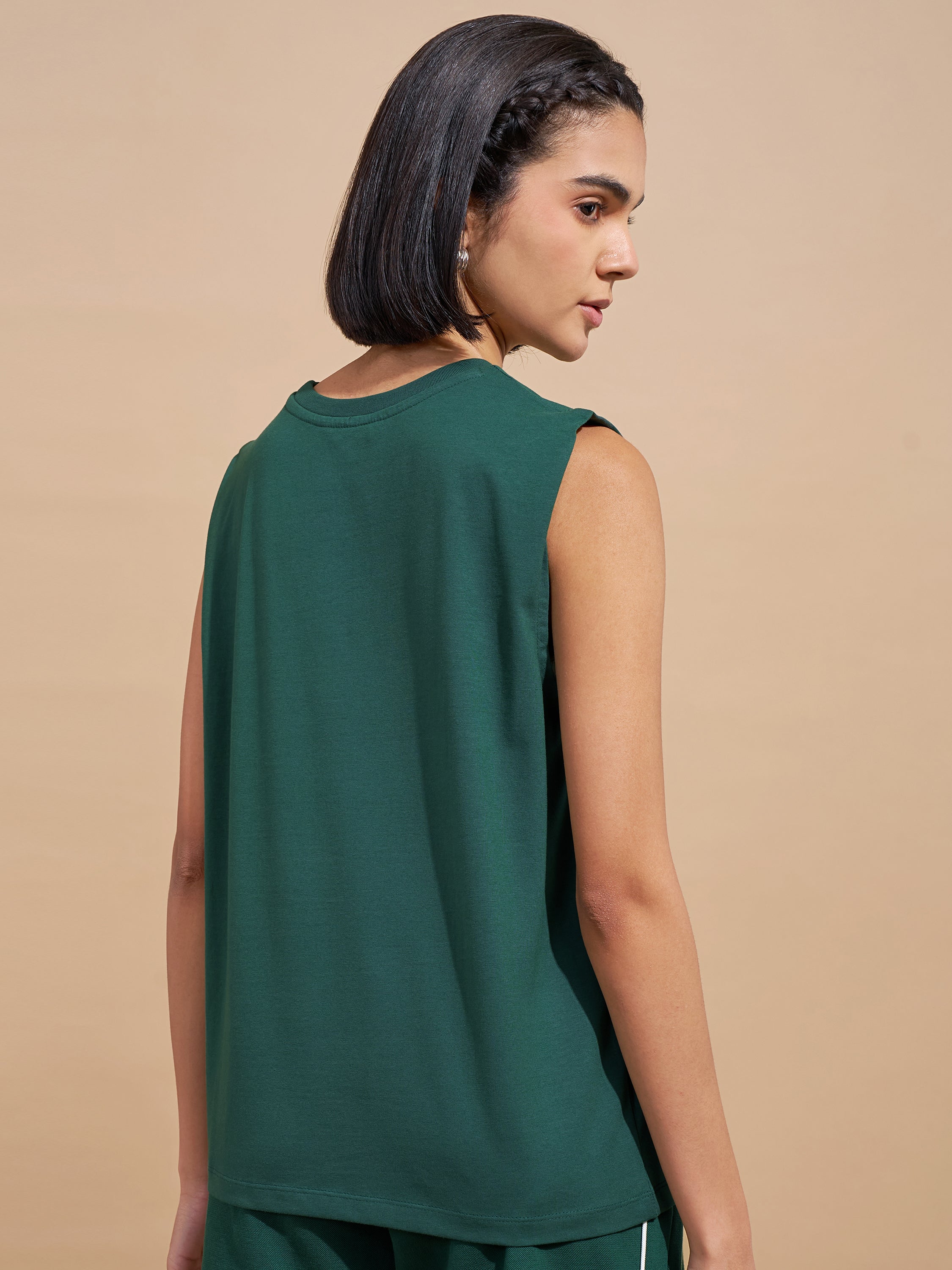 Tokyo Talkies Women Green Printed Round Neck T-Shirts
