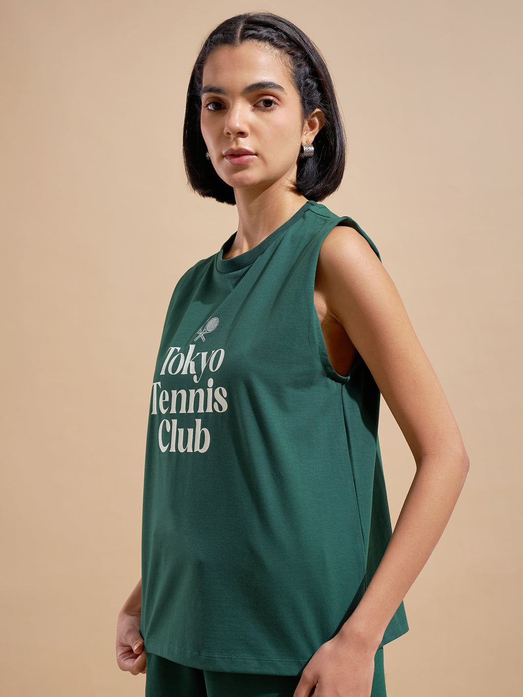 Tokyo Talkies Women Green Printed Round Neck T-Shirts