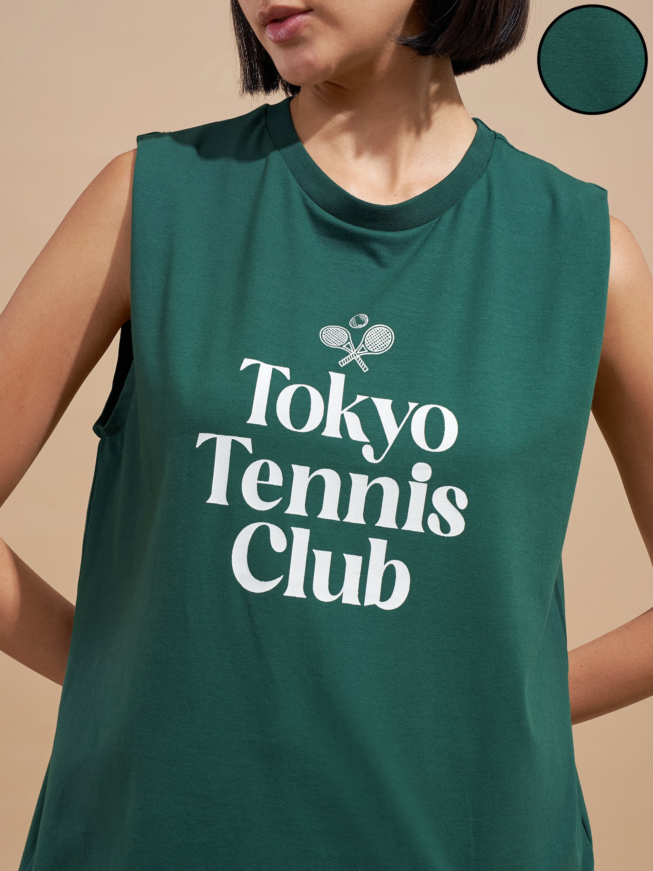 Tokyo Talkies Women Green Printed Round Neck T-Shirts