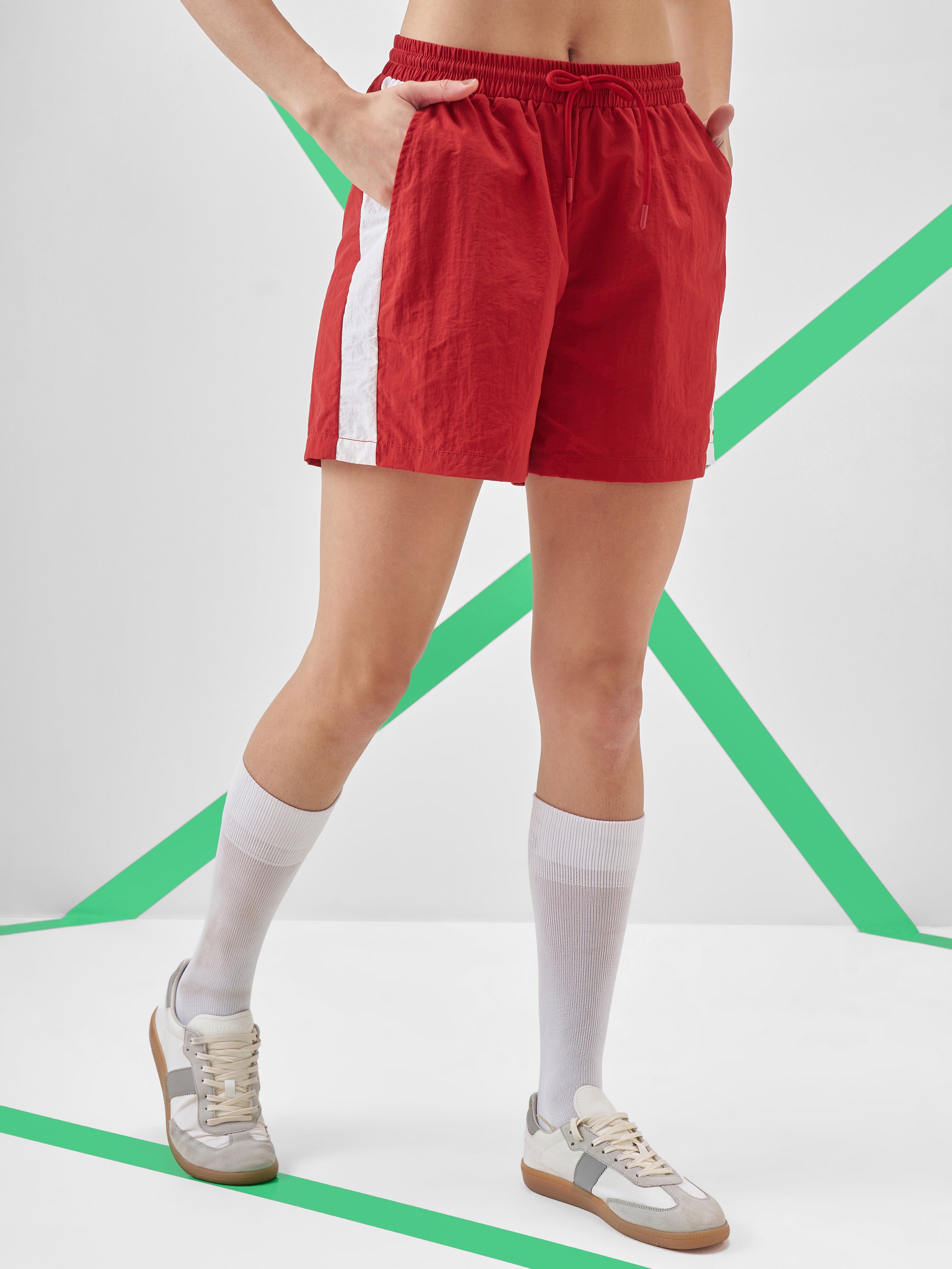 Street By Tokyo Talkies Women Red Regular Fit Shorts - Red - Image 6