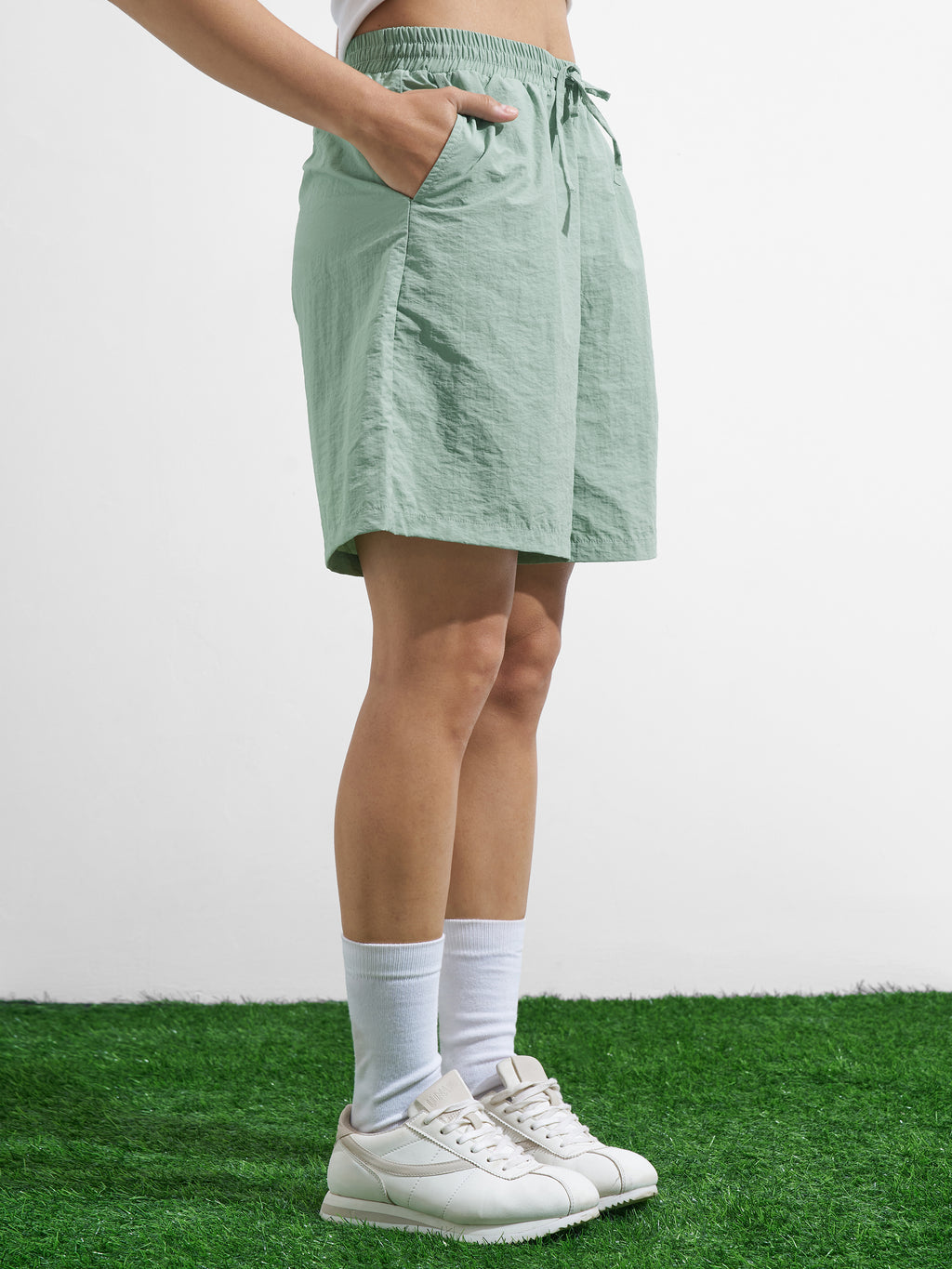Street By Tokyo Talkies Women Green Regular Fit Shorts - Green - Image 6