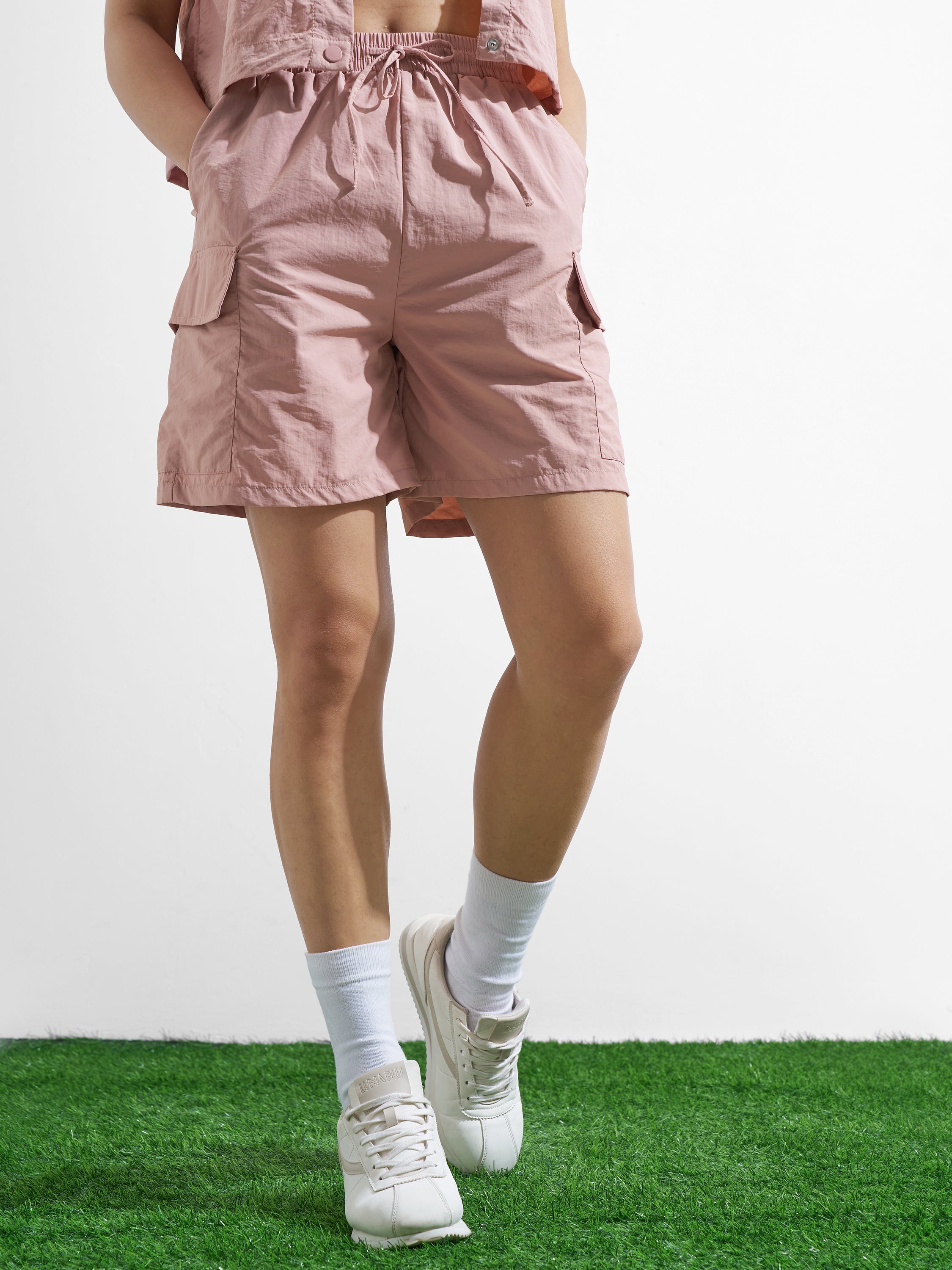 Street By Tokyo Talkies Women Pink Regular Fit Shorts - Pink - Image 1