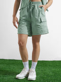 Street By Tokyo Talkies Women Green Regular Fit Shorts - Green - Image 1